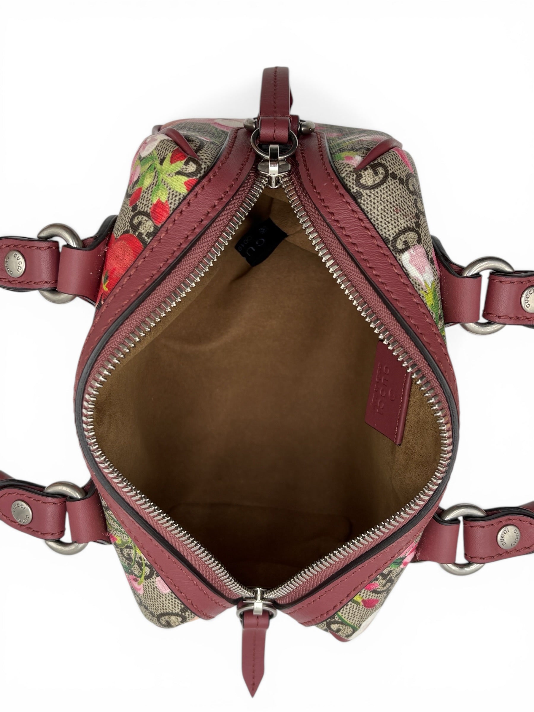 GUCCI BLOOMS MINI CANVAS BOSTON BAG