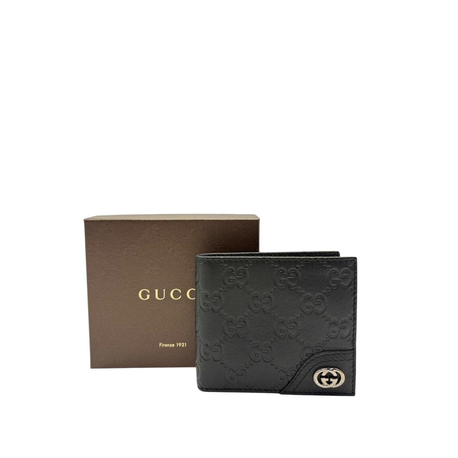 GUCCI BLACK GUCCISSIMA LEATHER BIFOLD WALLET
