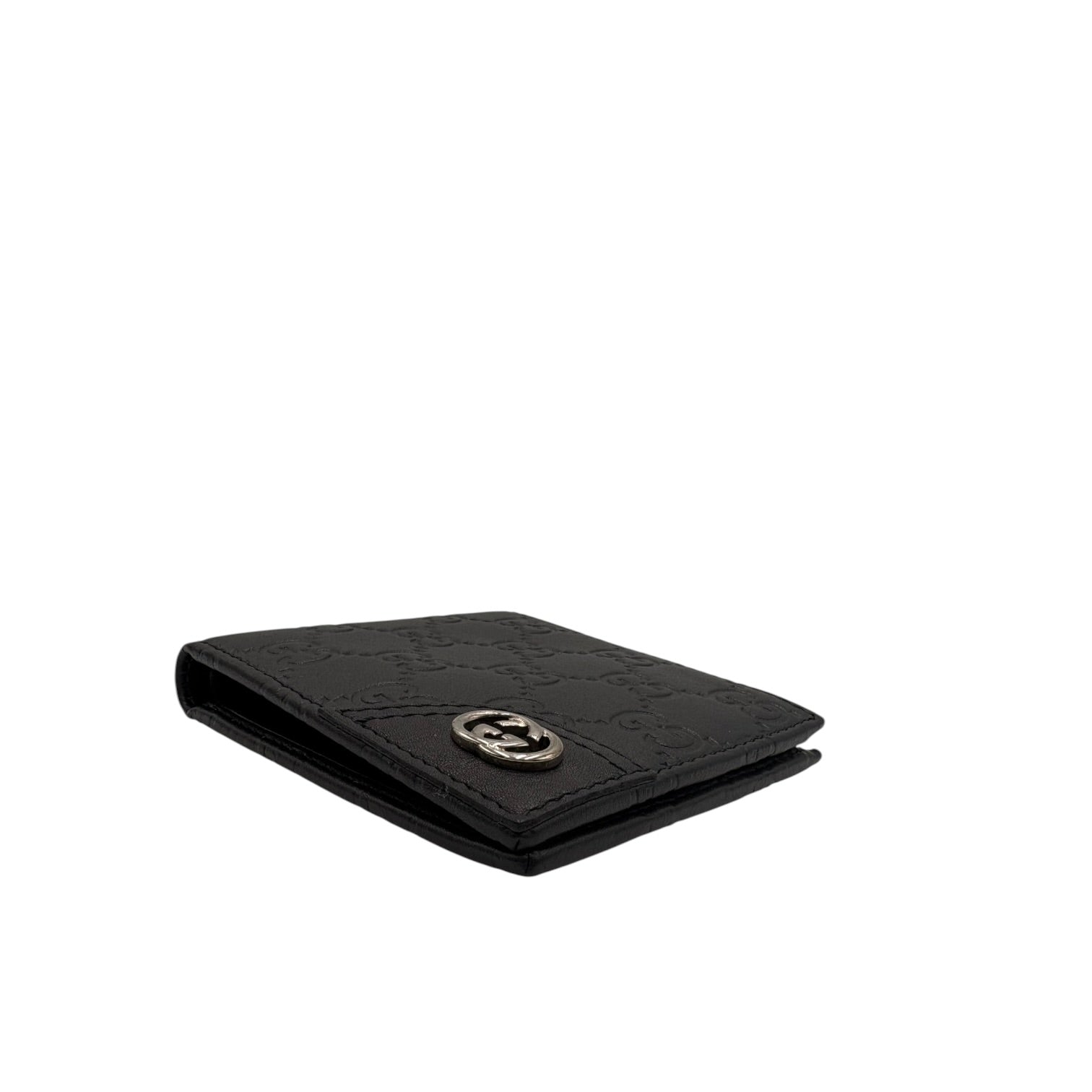 GUCCI BLACK GUCCISSIMA LEATHER BIFOLD WALLET