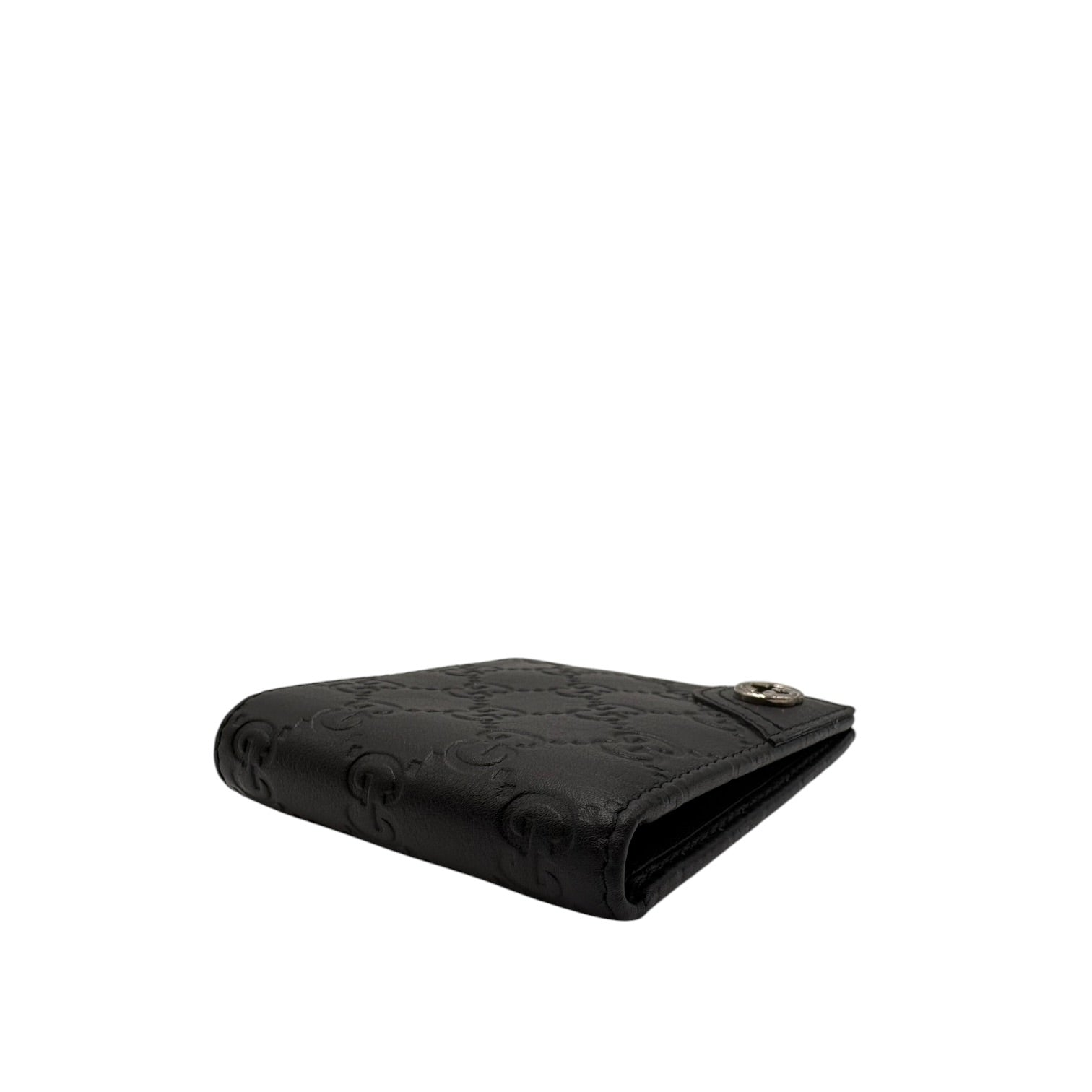 GUCCI BLACK GUCCISSIMA LEATHER BIFOLD WALLET