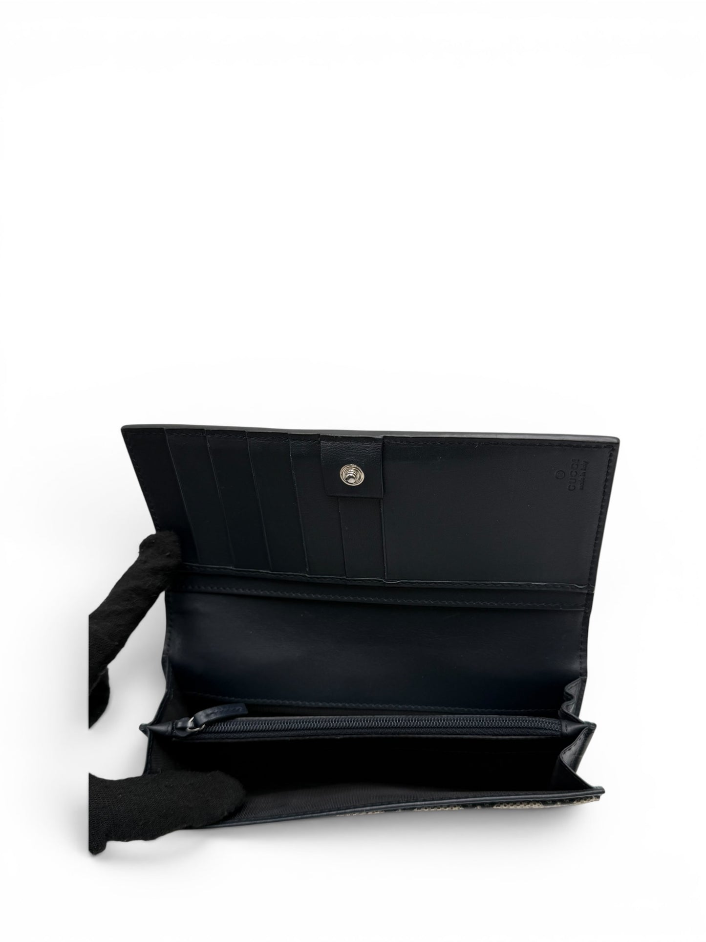 GUCCI GG MONOGRAM CALFSKIN WEB CONTINETIAL WALLET
