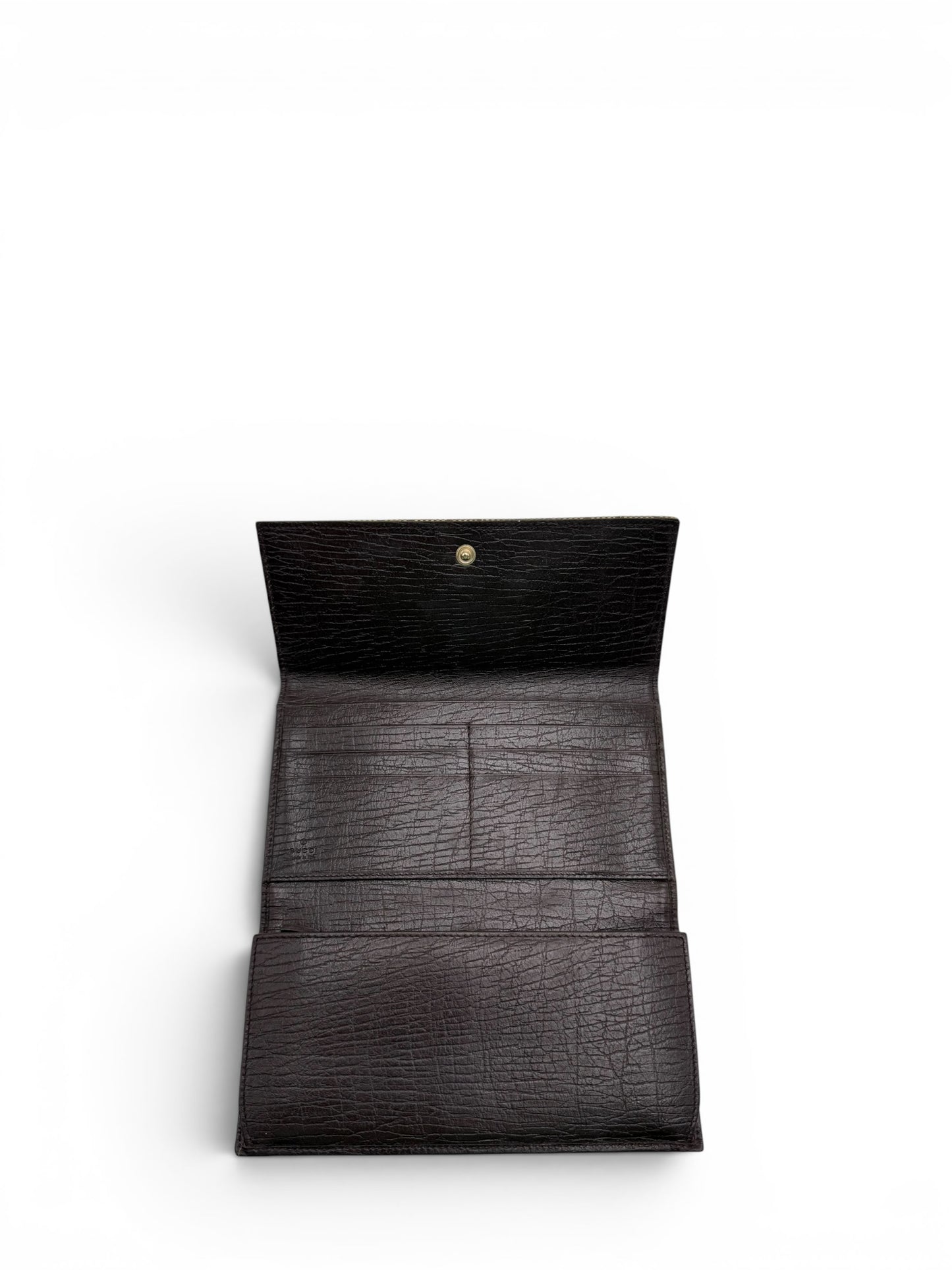 GUCCI GG MONOGRAM HORSEBIT LONG FLAP WALLET