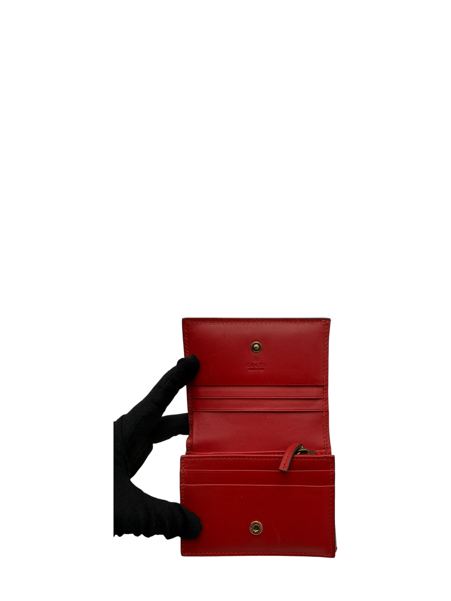GUCCI GG CHERRY CANVAS WALLET