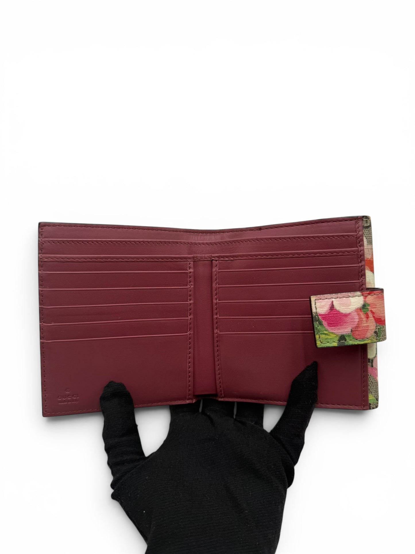 GUCCI GG BLOOMS FRENCH FLAP WALLET