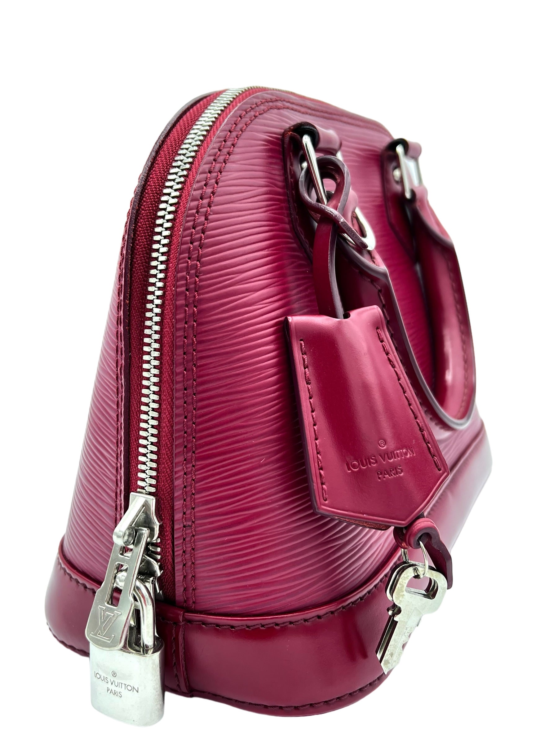 LOUIS VUITTON ALMA BB EPI LEATHER BAG BURGUNDY