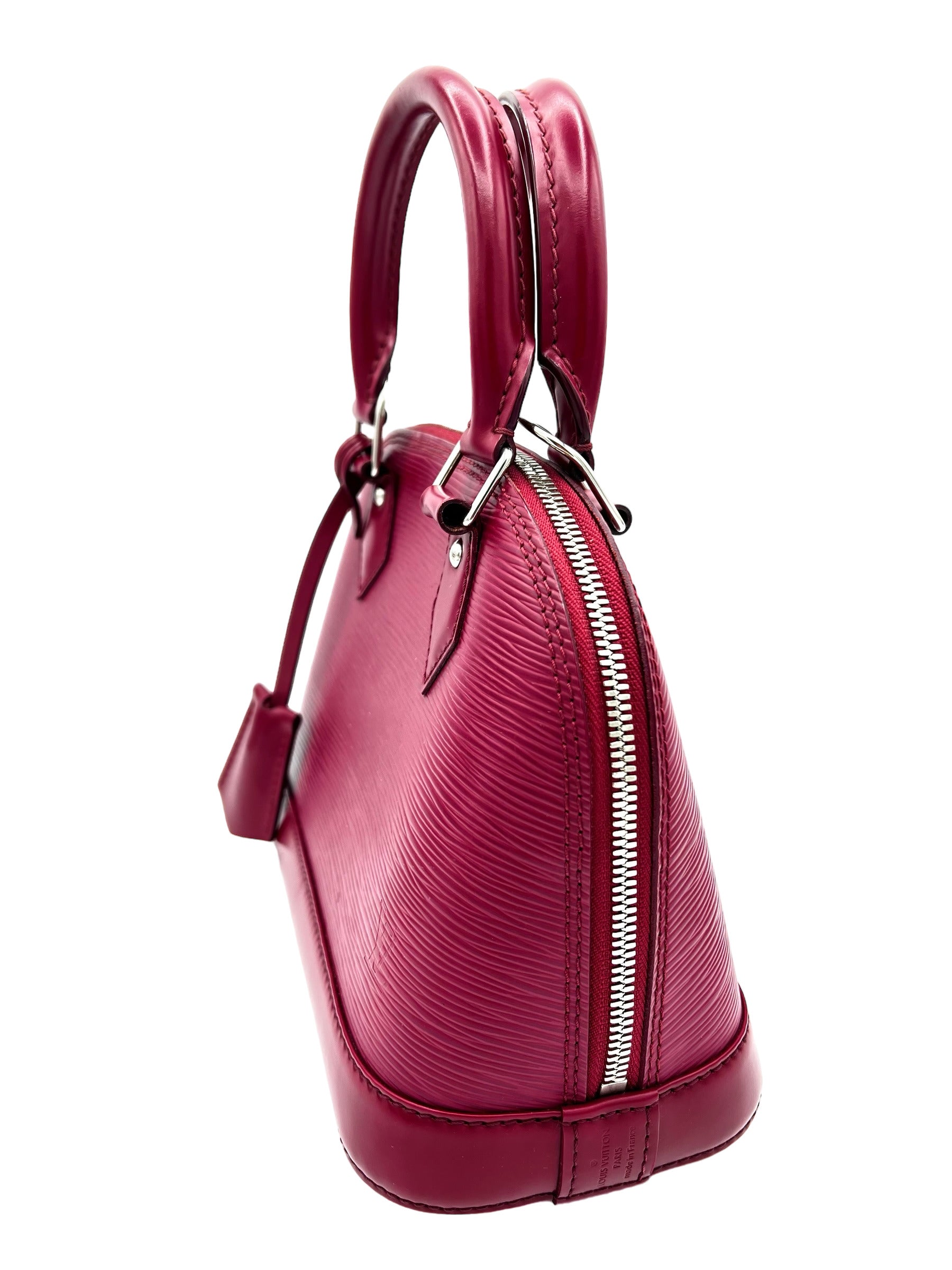 LOUIS VUITTON ALMA BB EPI LEATHER BAG BURGUNDY