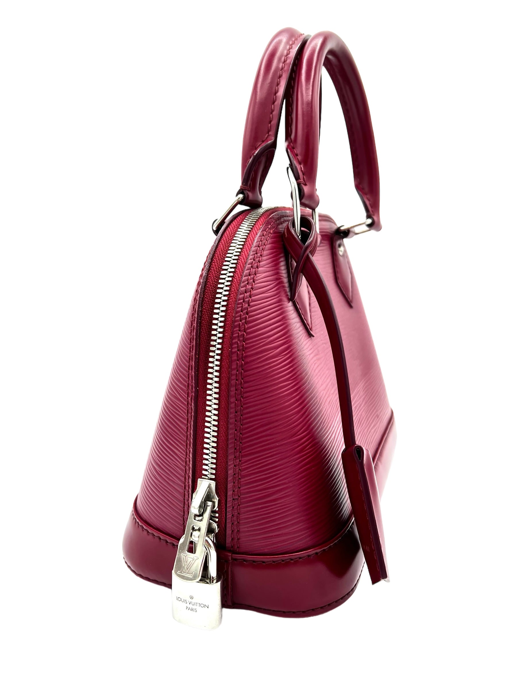 LOUIS VUITTON ALMA BB EPI LEATHER BAG BURGUNDY