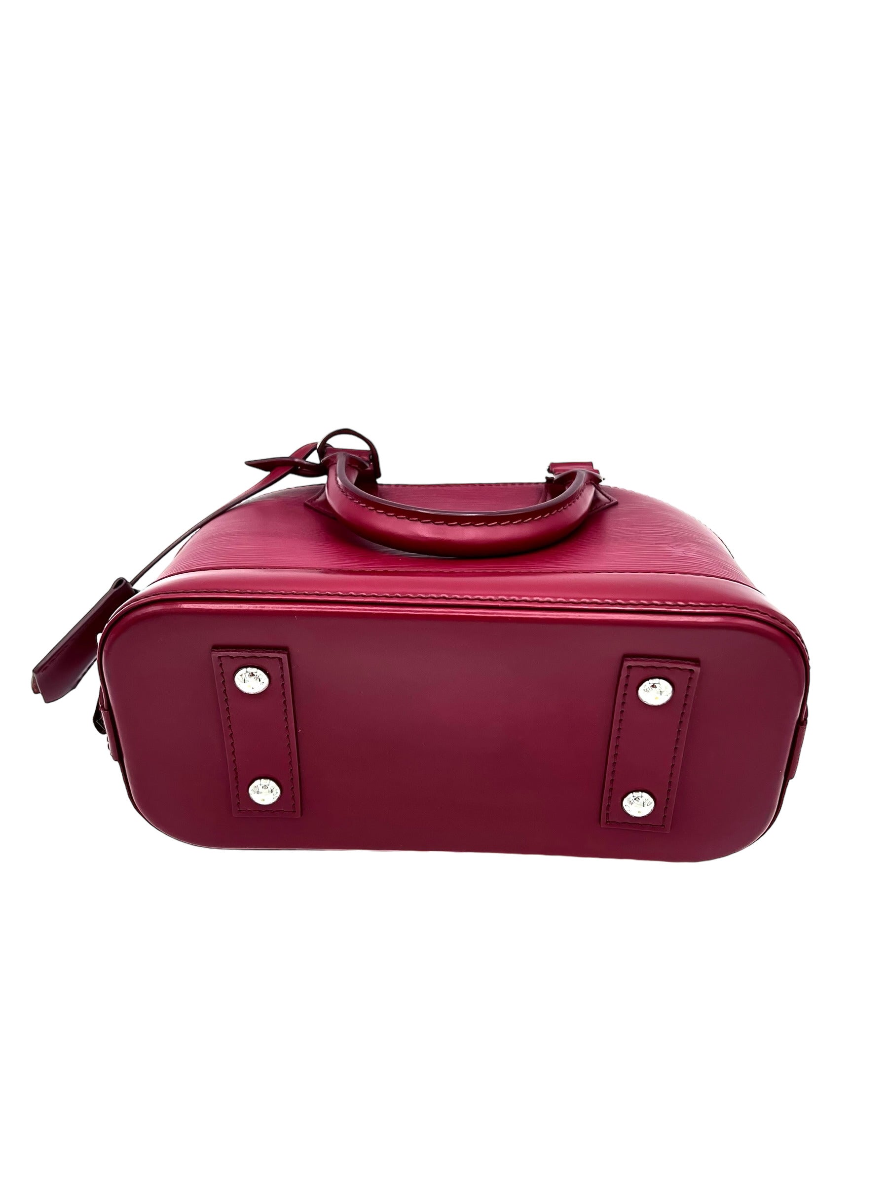LOUIS VUITTON ALMA BB EPI LEATHER BAG BURGUNDY