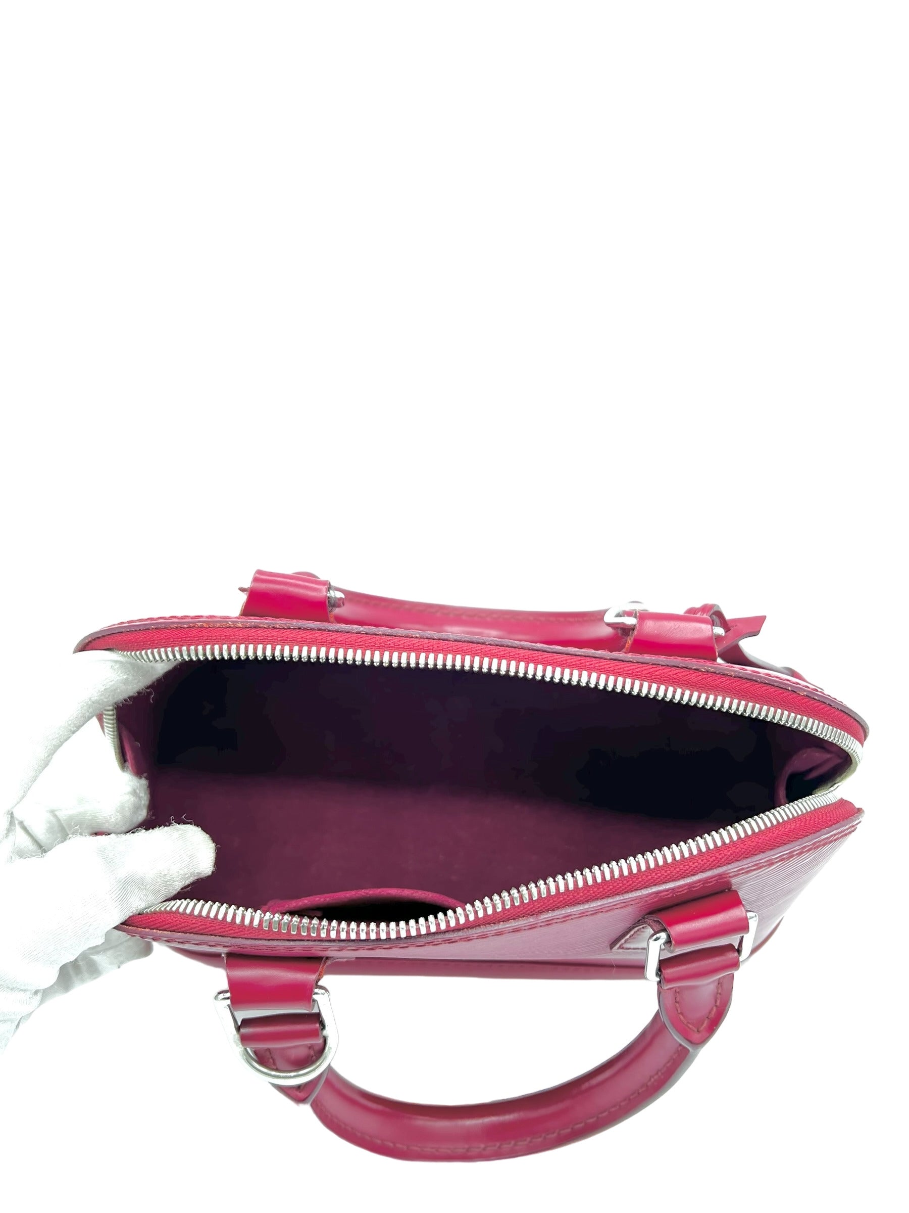 LOUIS VUITTON ALMA BB EPI LEATHER BAG BURGUNDY