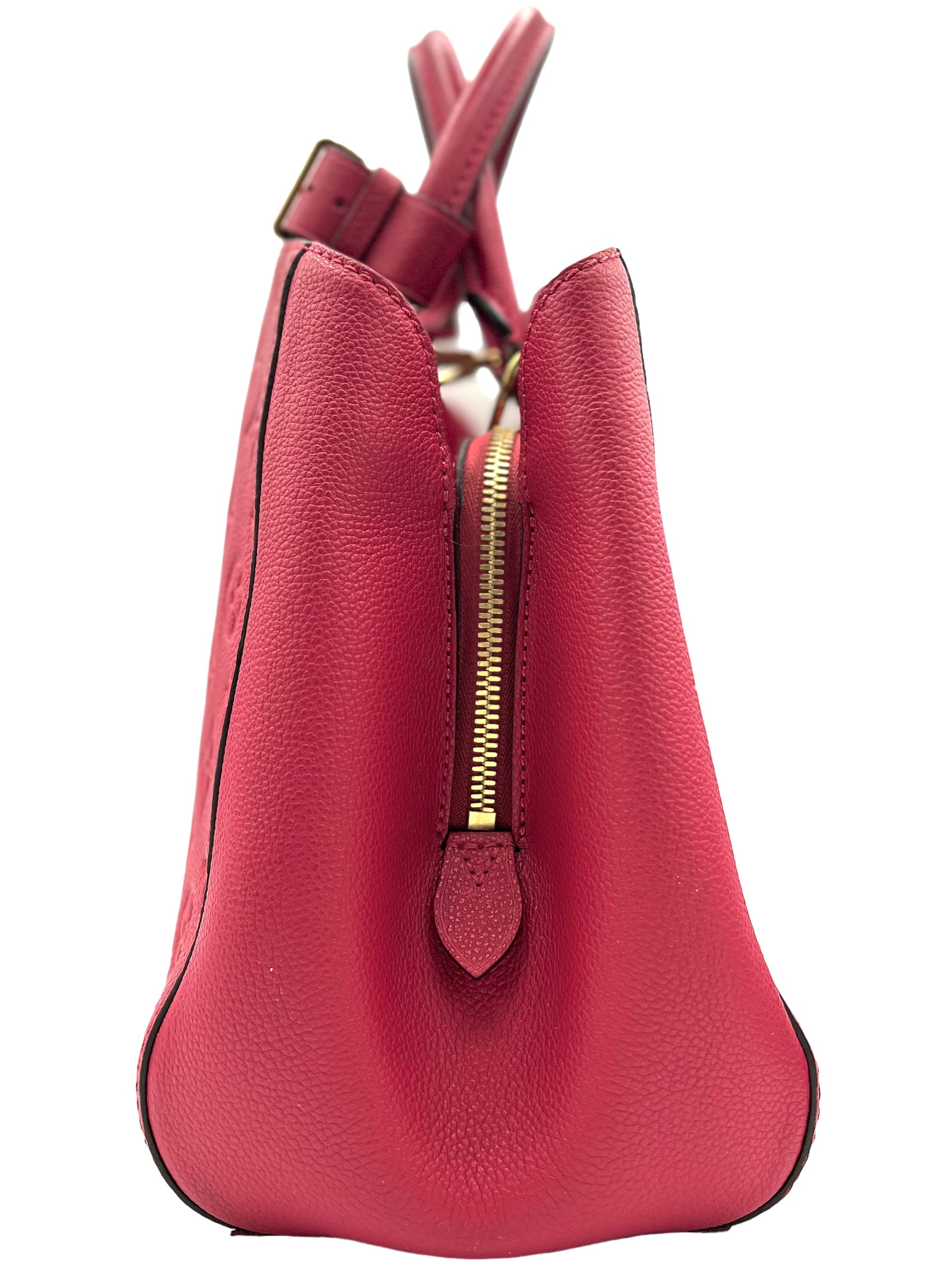 LOUIS VUITTON DAHLIA EMPREINTE LEATHER MONTAIGNE MM SHOULDER BAG RED
