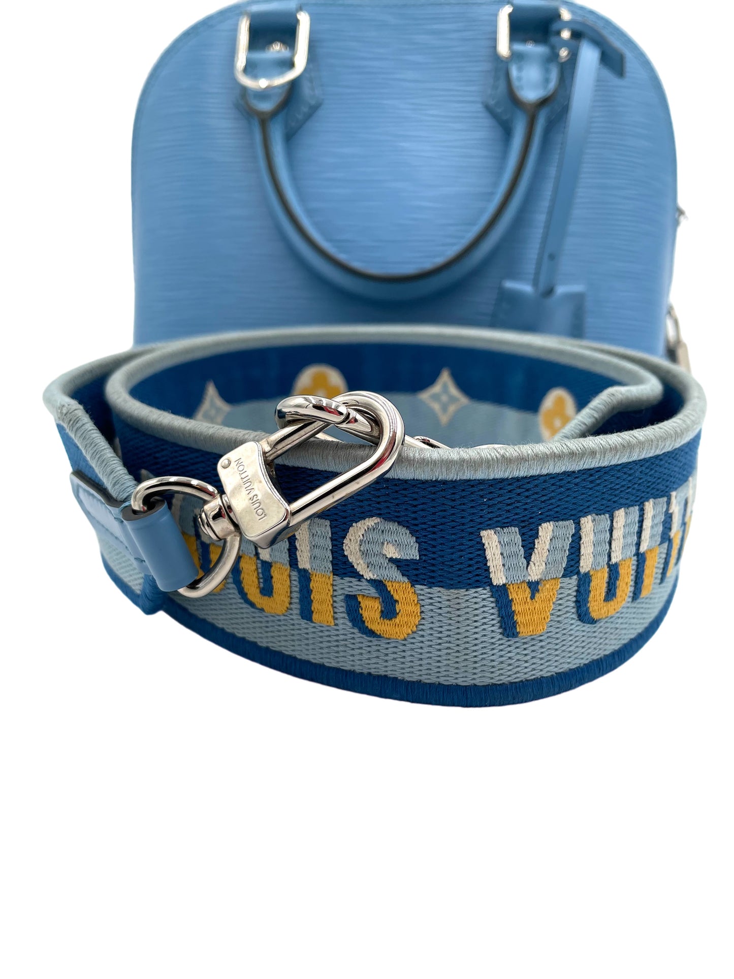LOUIS VUITTON CYAN EPI LEATHER ALMA BB BAG