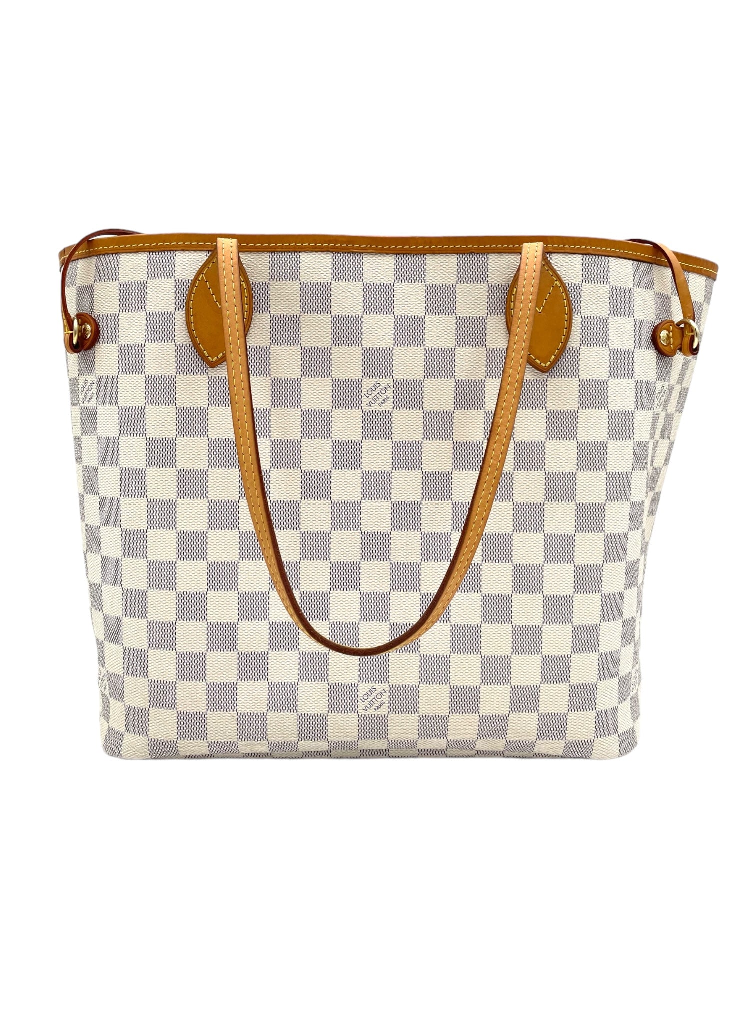 LOUIS VUITTON NEVERFULL MM TOTE W/POCHETTE IN DAMIER AZUR CANVAS