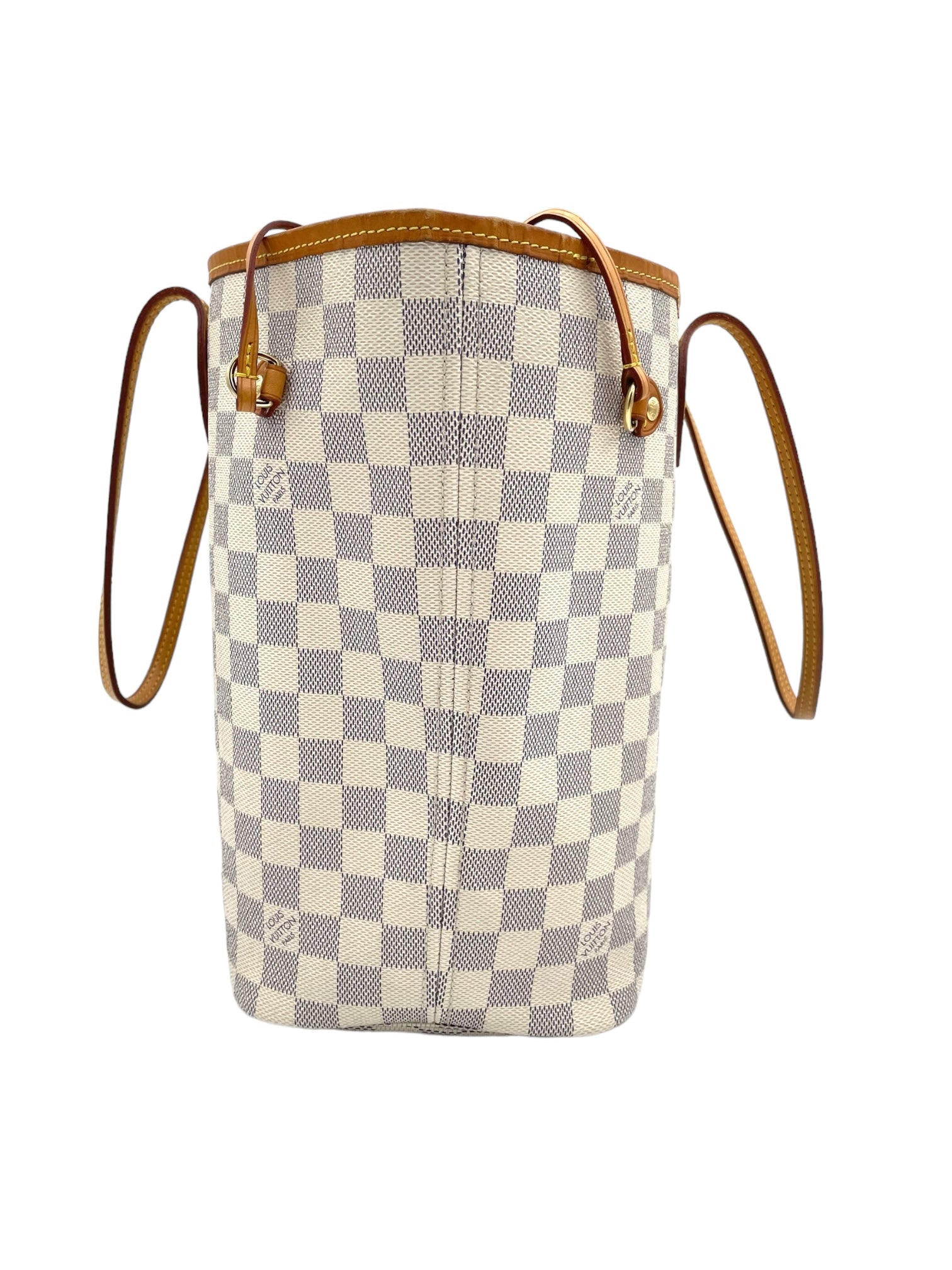 LOUIS VUITTON NEVERFULL MM TOTE W/POCHETTE IN DAMIER AZUR CANVAS