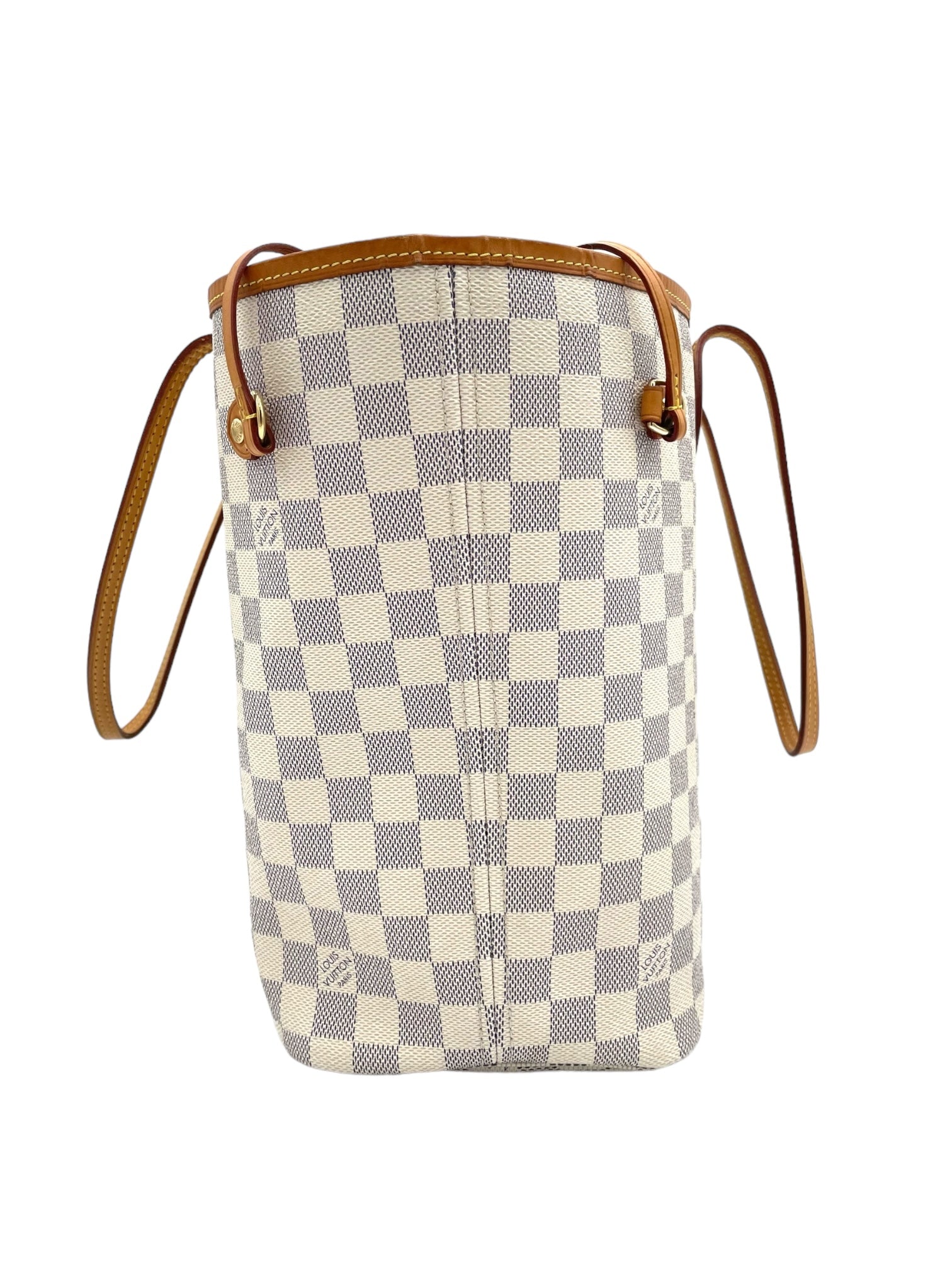 LOUIS VUITTON NEVERFULL MM TOTE W/POCHETTE IN DAMIER AZUR CANVAS
