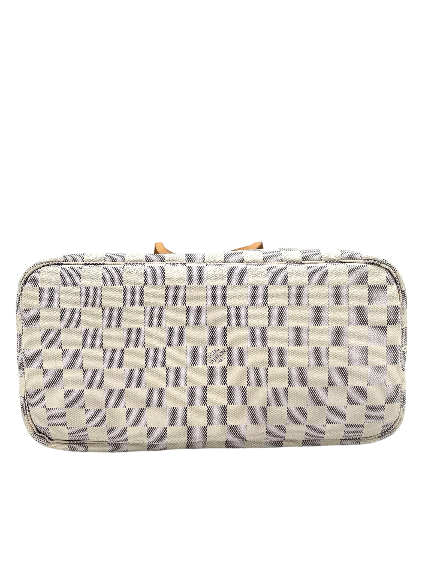 LOUIS VUITTON NEVERFULL MM TOTE W/POCHETTE IN DAMIER AZUR CANVAS