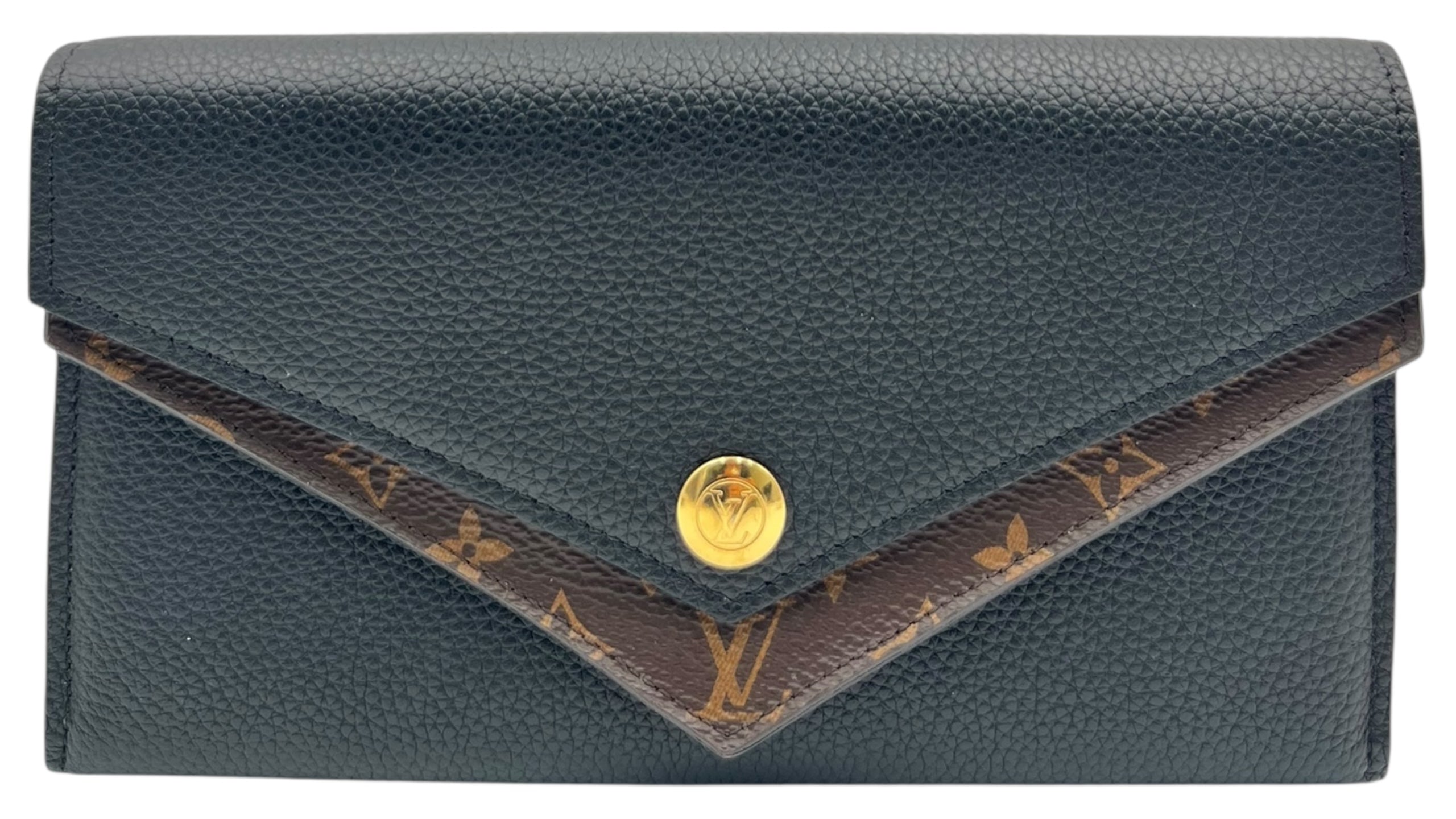 LOUIS VUITTON PORTEFEUILE DOUBLE V LONG WALLET BLACK