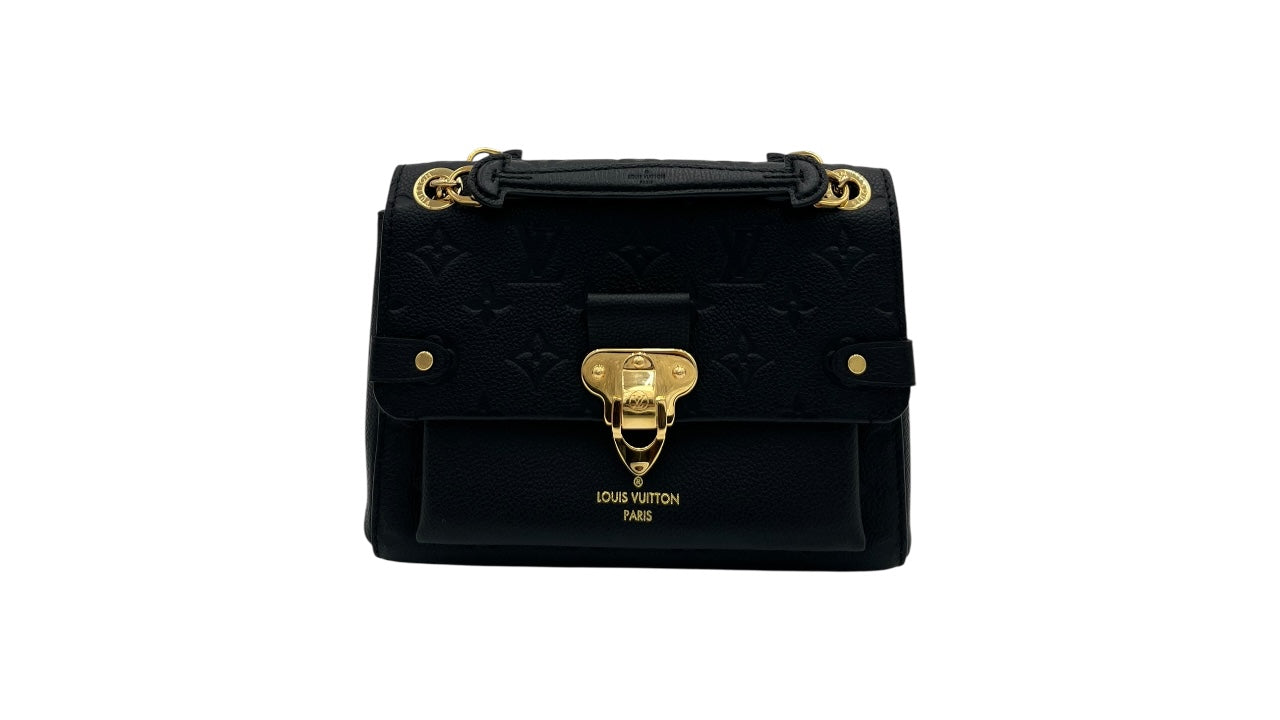 LOUIS VUITTON VAVIN BB BLACK LEATHER BAG