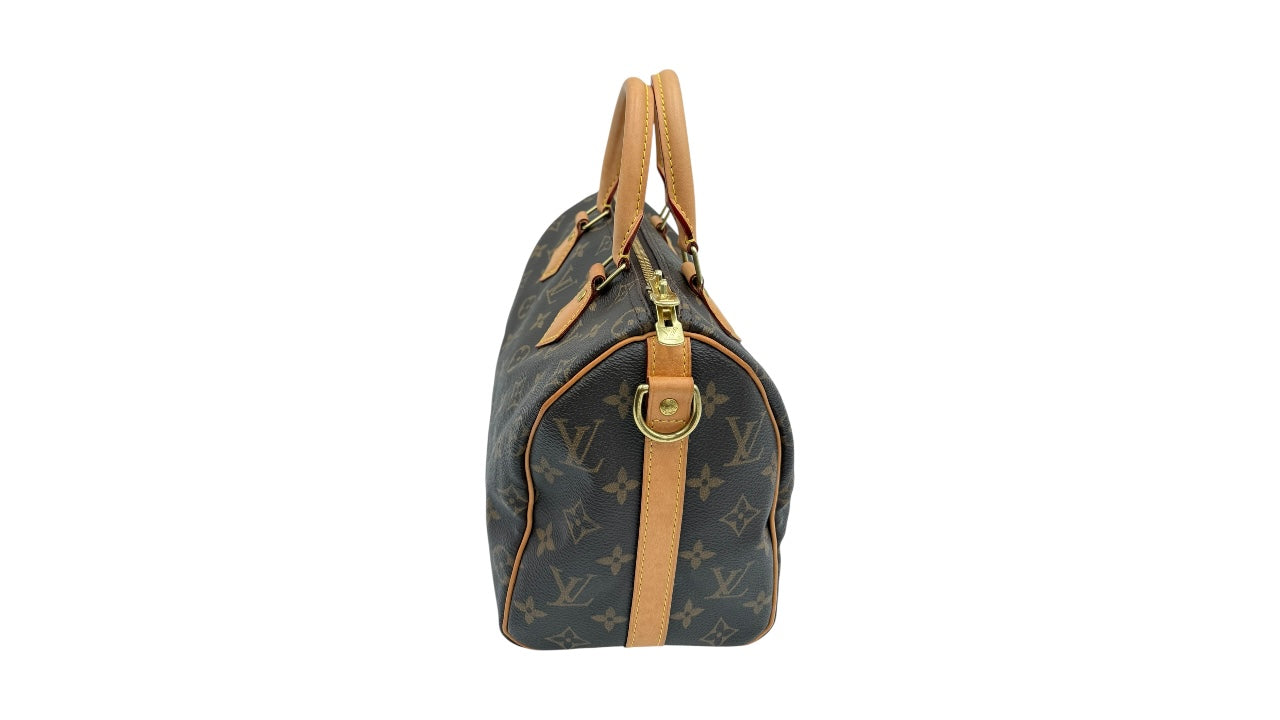 LOUIS VUITTON SPEEDY 25 BANDOULIERE CANVAS SATCHEL