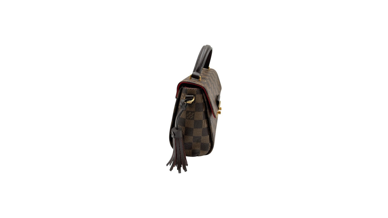 LOUIS VUITTON CROSETTE DAMIER EBENE CANVAS SHOULDER BAG