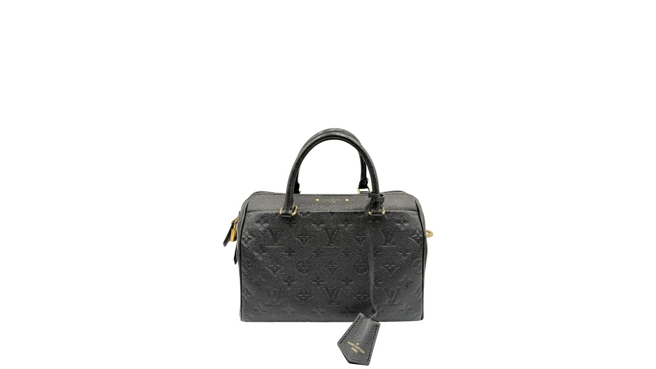 LOUIS VUITTON SPEEDY 25 BLACK MONOGRAM TOTE BAG