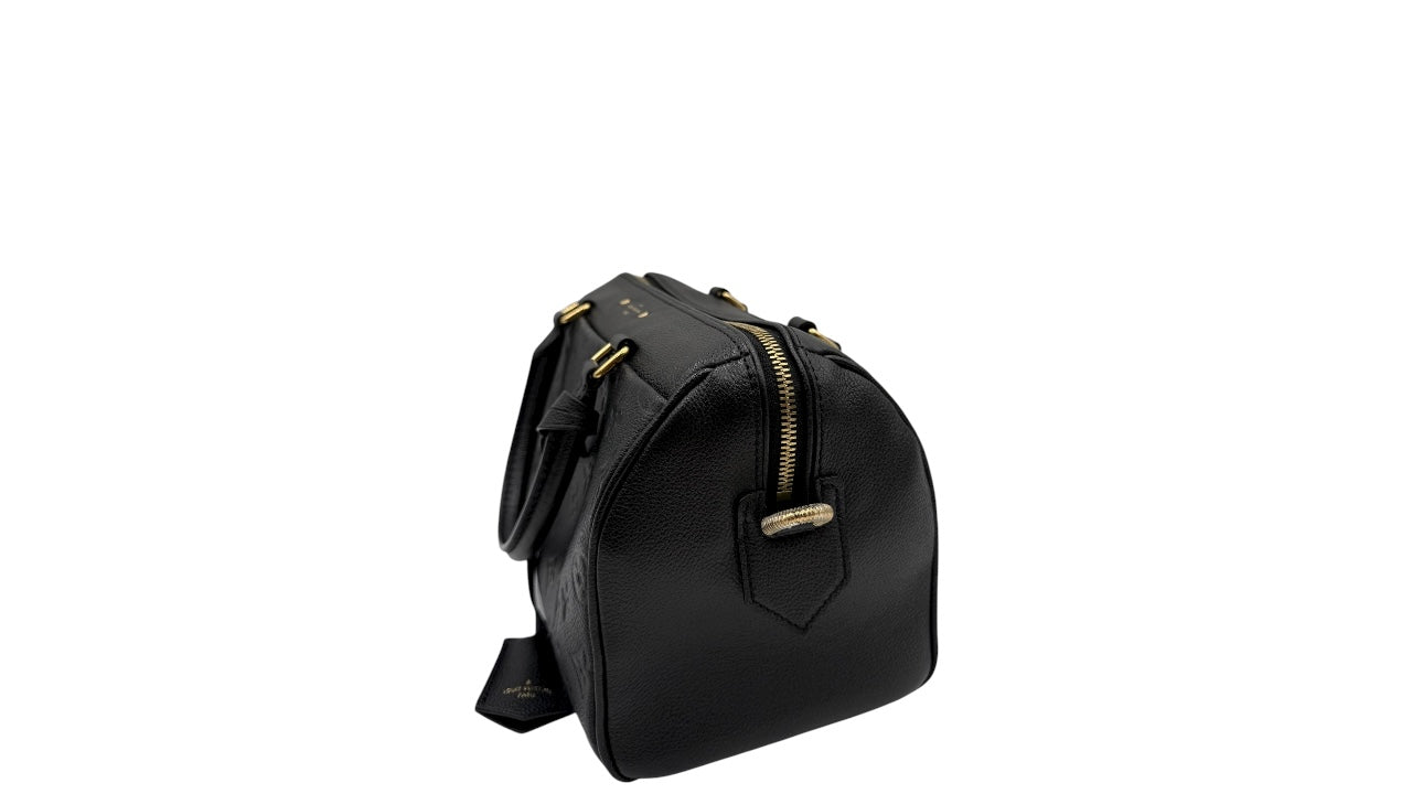 LOUIS VUITTON SPEEDY 25 BLACK MONOGRAM TOTE BAG