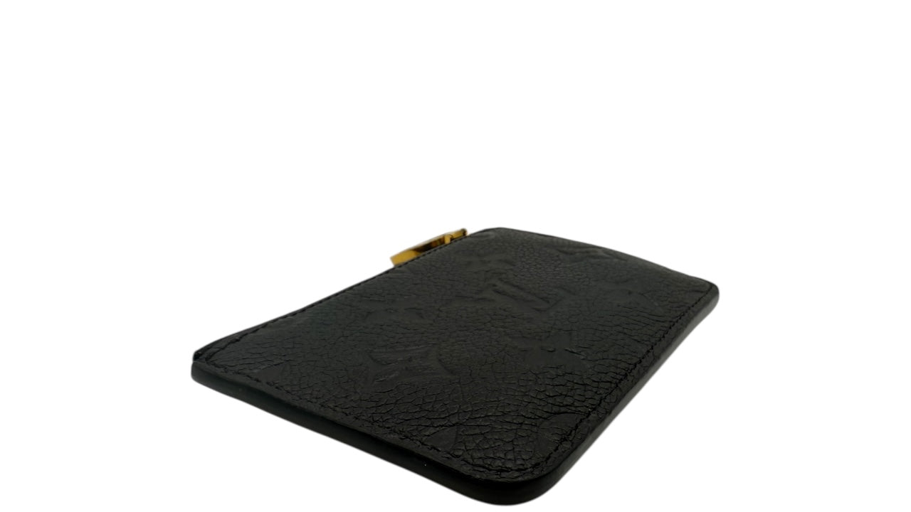 LOUIS VUITTON BLACK EMBOSSED CALFSKIN ROMY CARD HOLDER