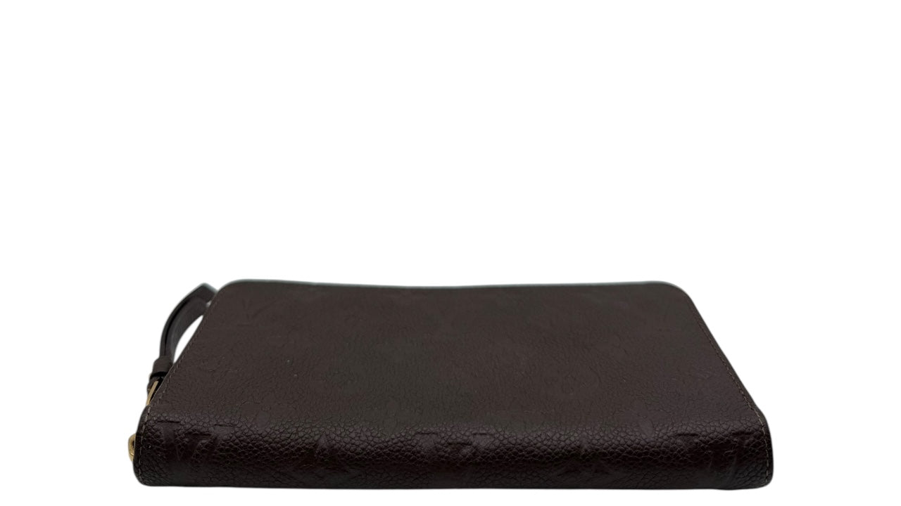 LOUIS VUITTON BROWN LEATHER MONOGRAM ZIPPY WALLET