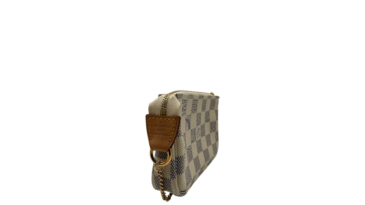 LOUIS VUITTON POCHETTE ACCESSORIES DAMIER AZUR MINI HANDBAG