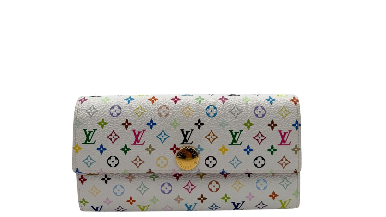 LOUIS VUITTON SARAH WHITE MULITCOLOR CANVAS WALLET