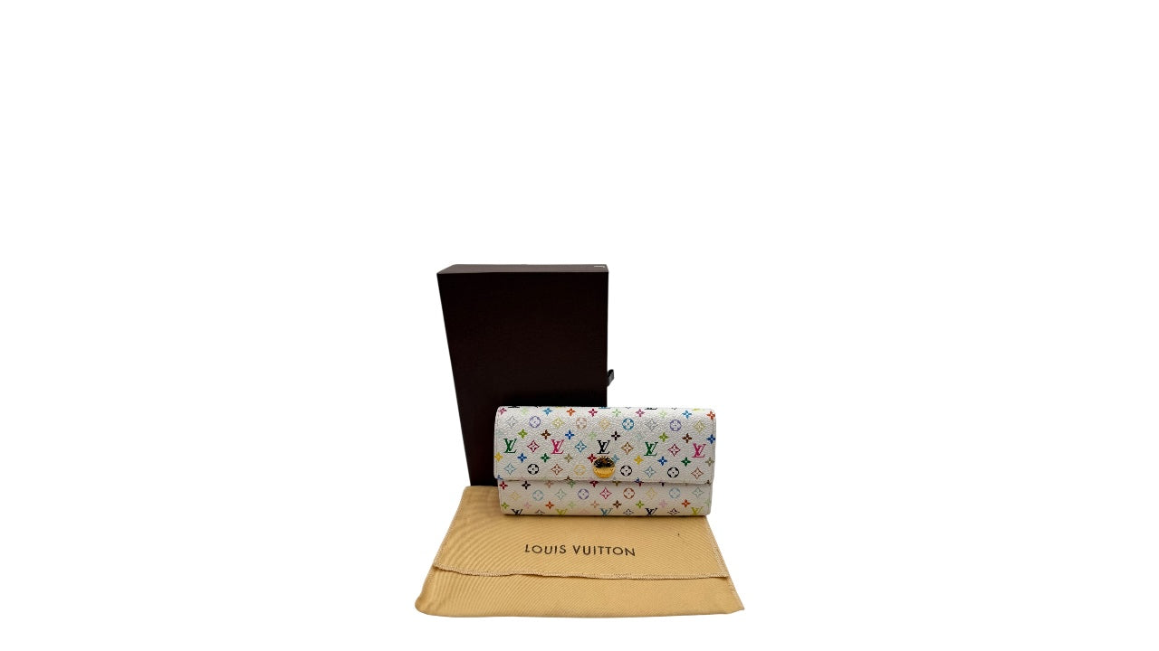 LOUIS VUITTON SARAH WHITE MULITCOLOR CANVAS WALLET