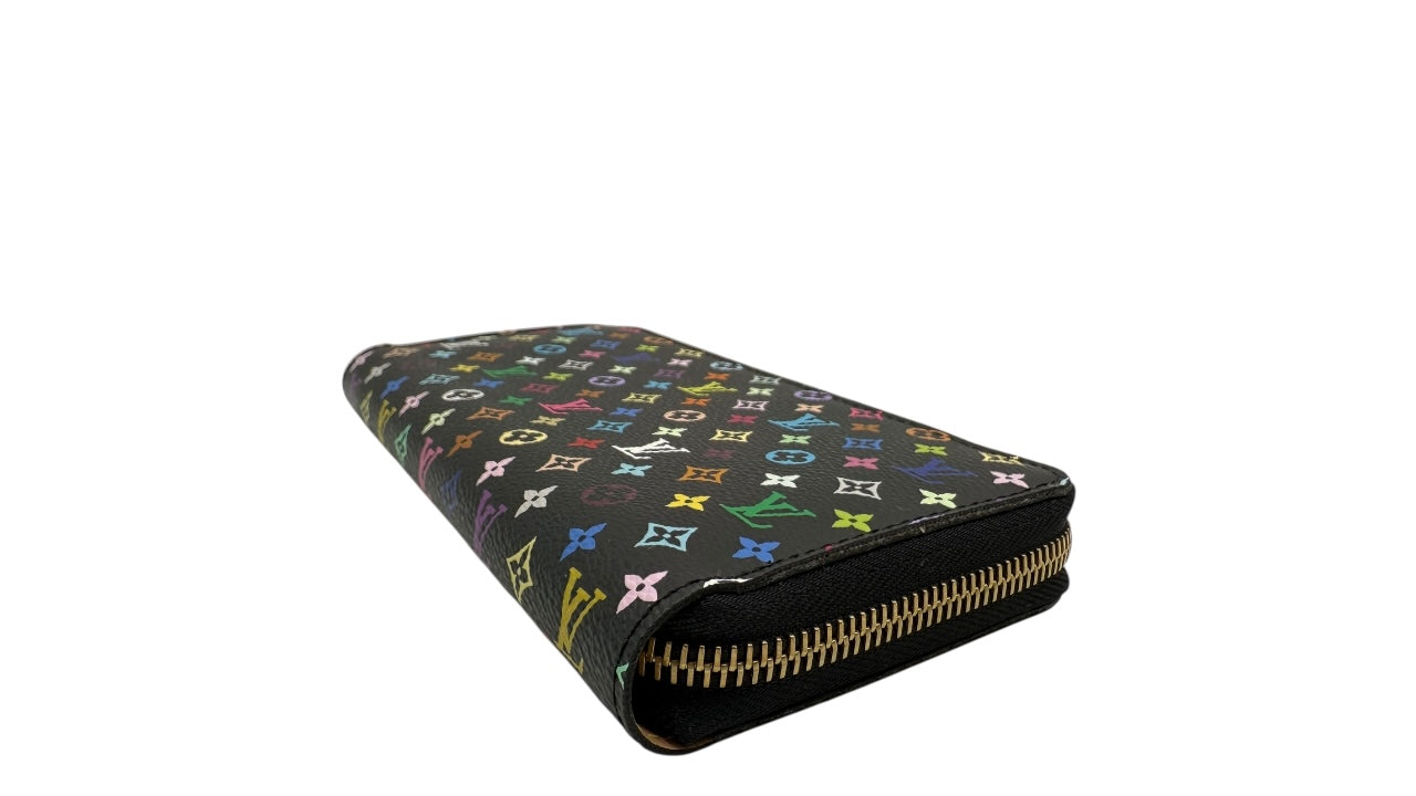 LOUIS VUITTON BLACK MULTICOLOR CANVAS ZIPPY WALLET