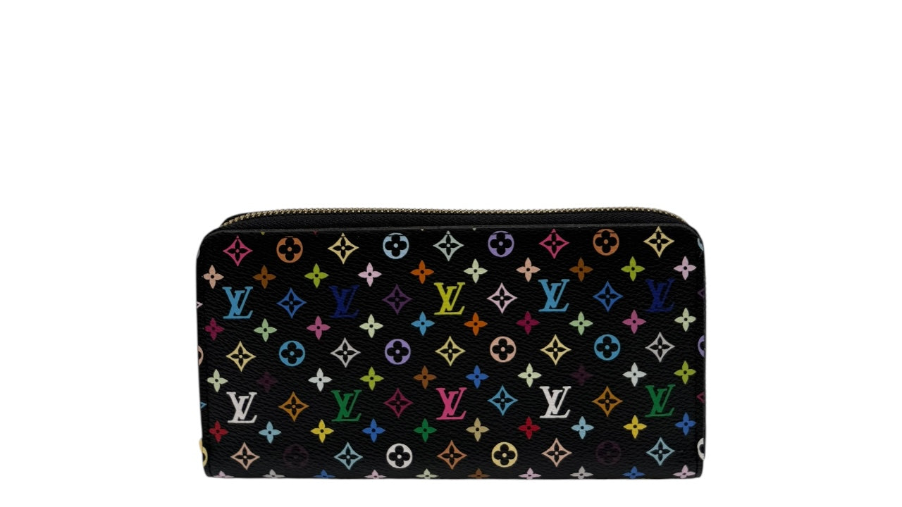 LOUIS VUITTON BLACK MULTICOLOR CANVAS ZIPPY WALLET