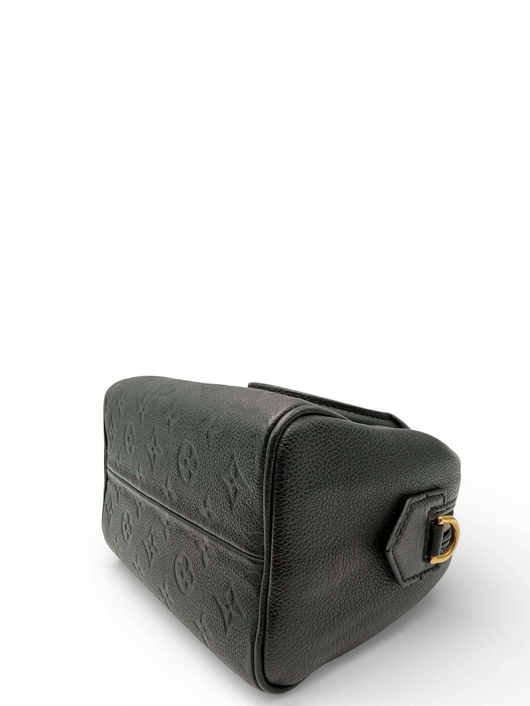 LOUIS VUITTON SPEEDY 20 BLACK CALFSKIN SHOULDER BAG