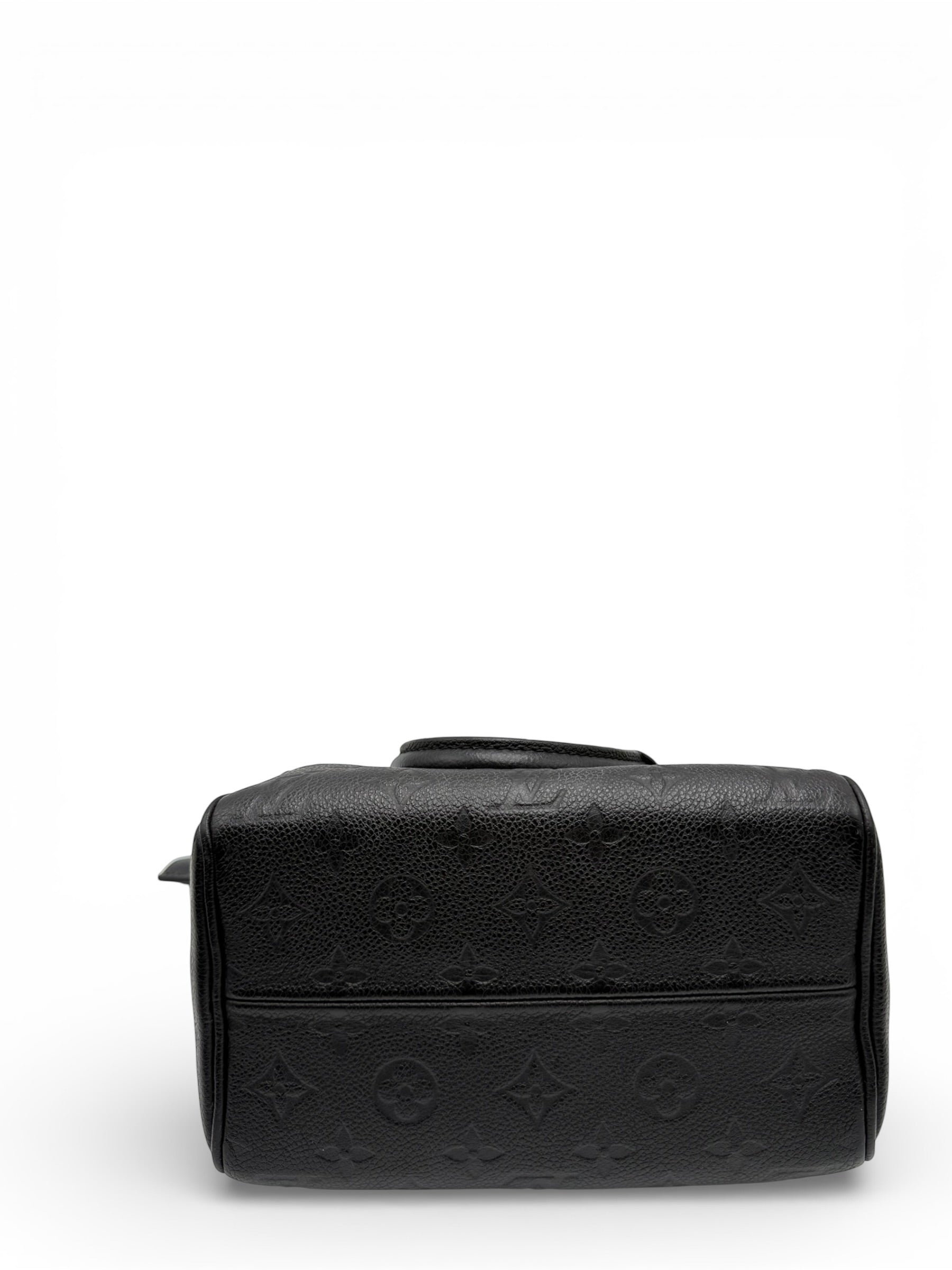 LOUIS VUITTON SPEEDY 20 BLACK CALFSKIN SHOULDER BAG