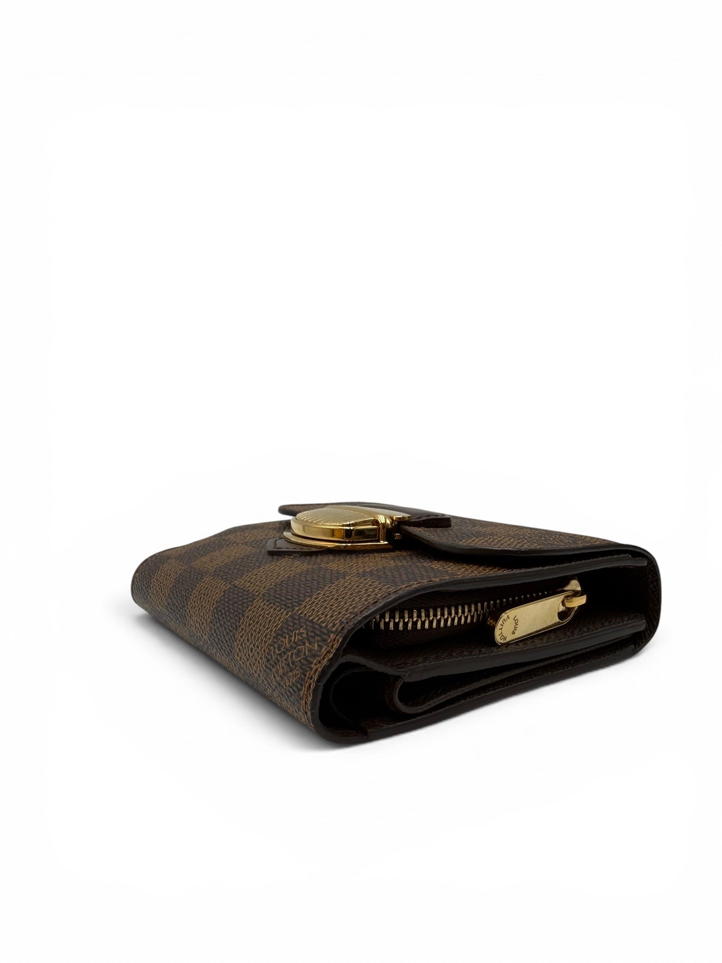 LOUIS VUITTON JOEY CANVAS DAMIER EBENE WALLET
