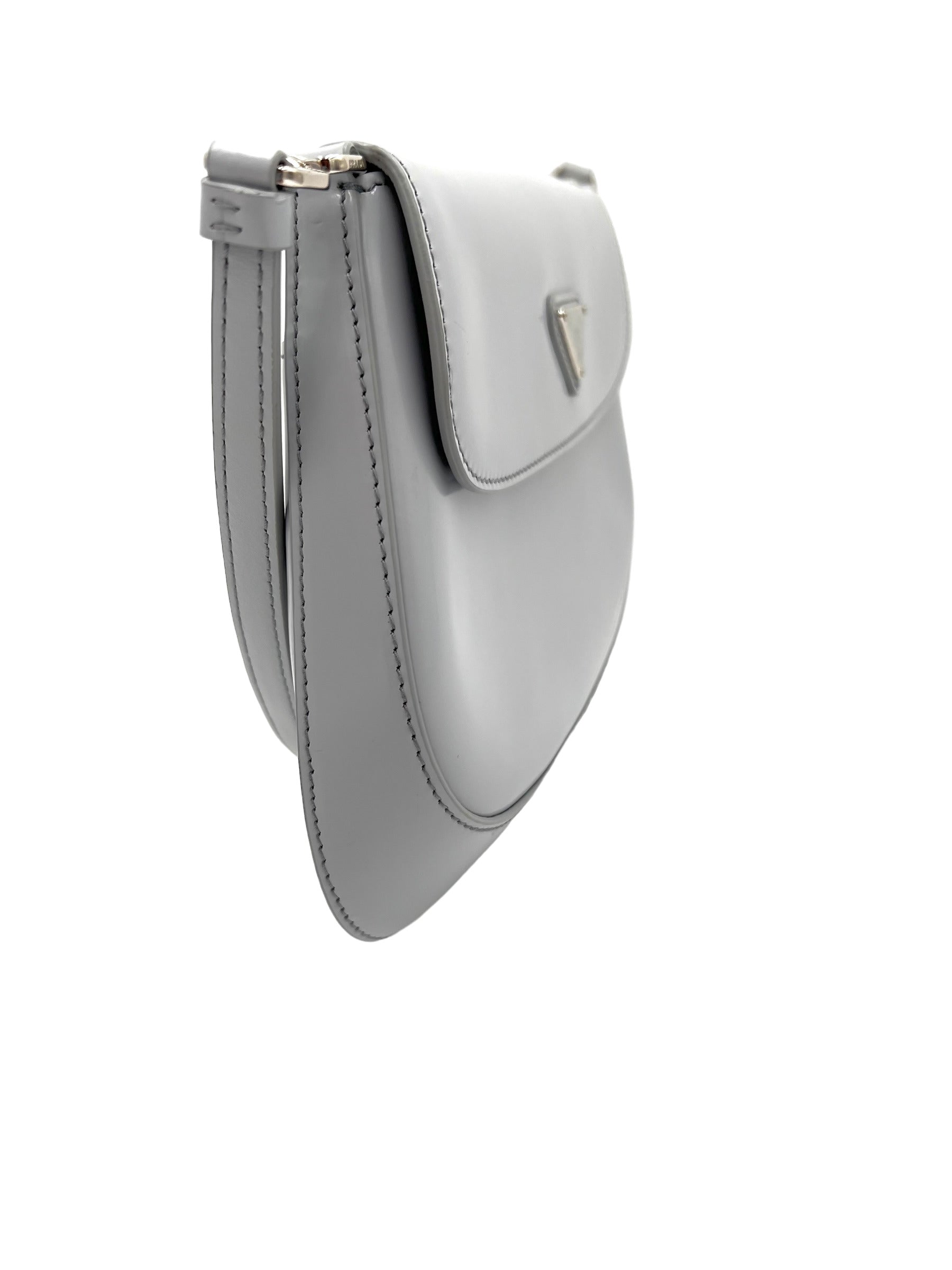 PRADA CLEO BRUSHED LEATHER SHOULDER BAG WITH FLAP