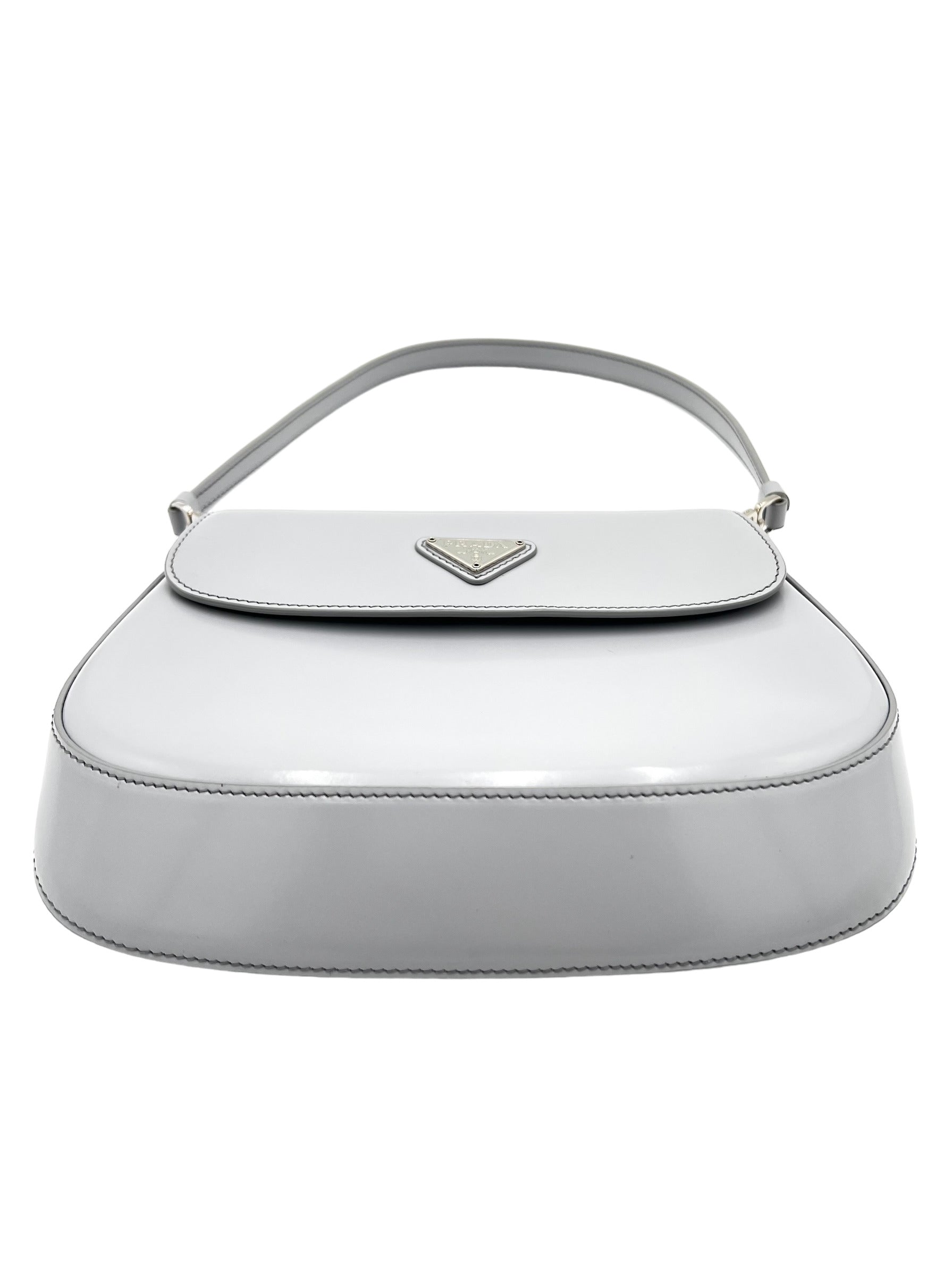 PRADA CLEO BRUSHED LEATHER SHOULDER BAG WITH FLAP