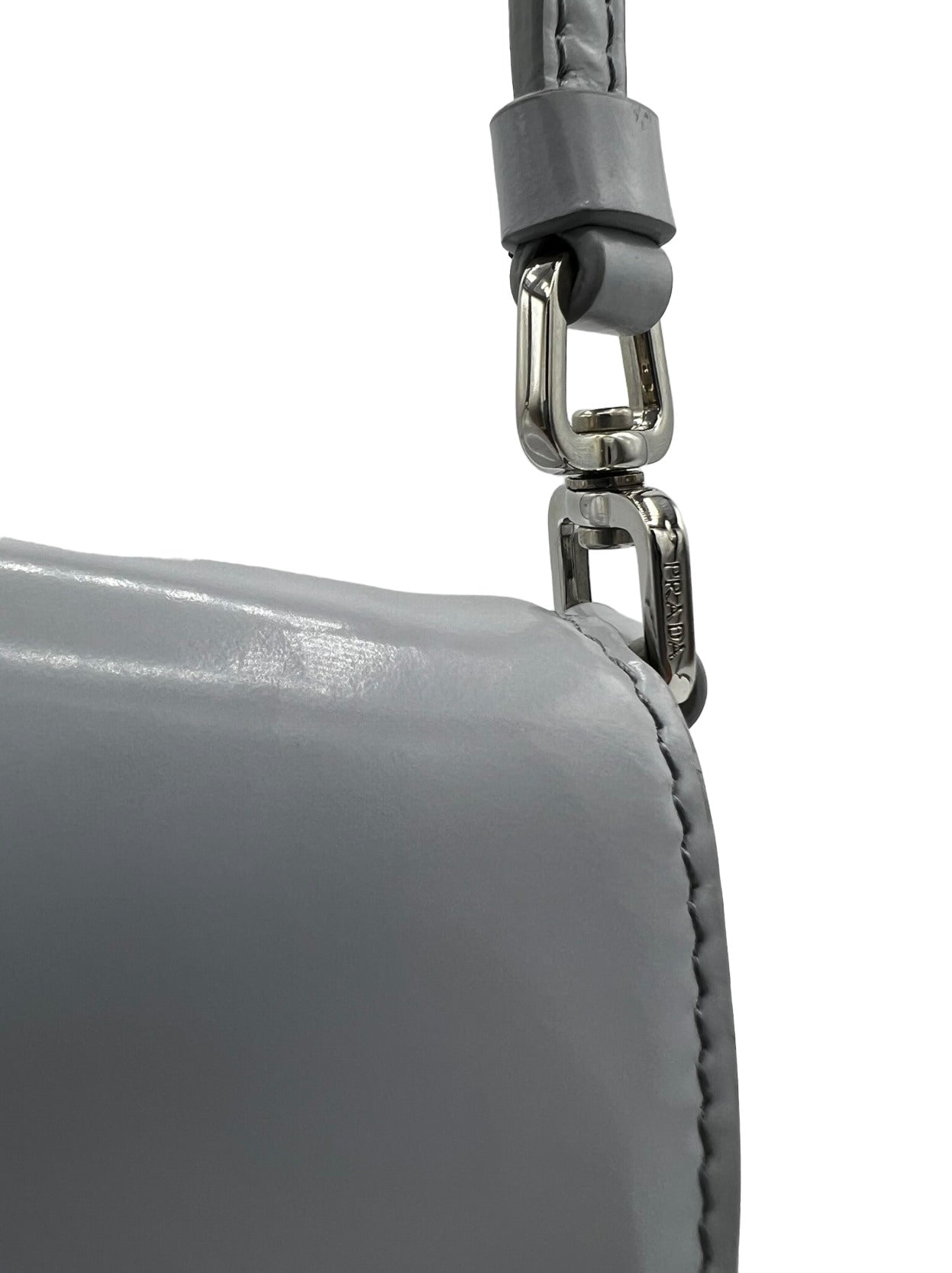 PRADA CLEO BRUSHED LEATHER SHOULDER BAG WITH FLAP