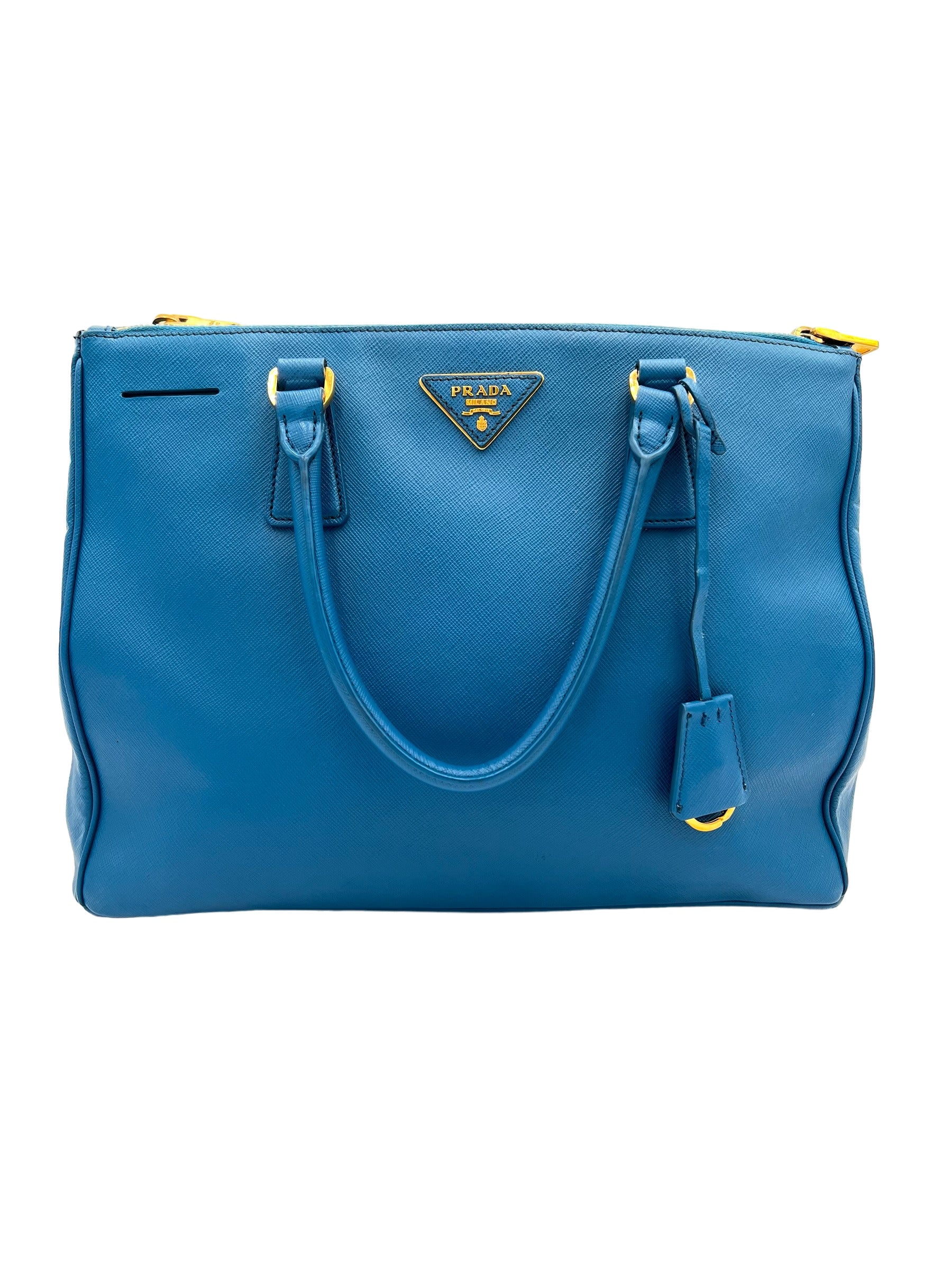 PRADA SAFFIANO LEATHER HANDBAG BLUE IN LEATHER