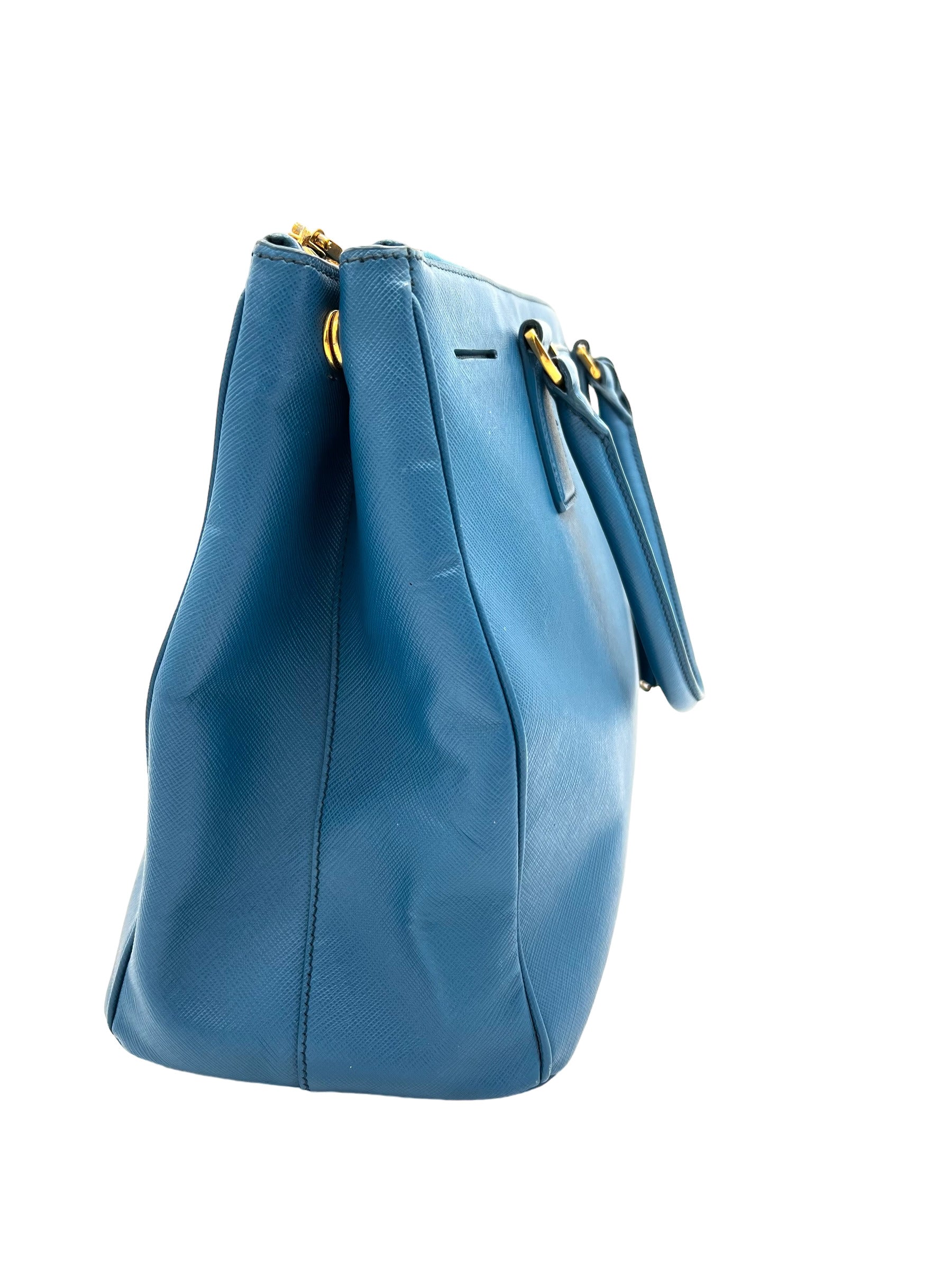 PRADA SAFFIANO LEATHER HANDBAG BLUE IN LEATHER