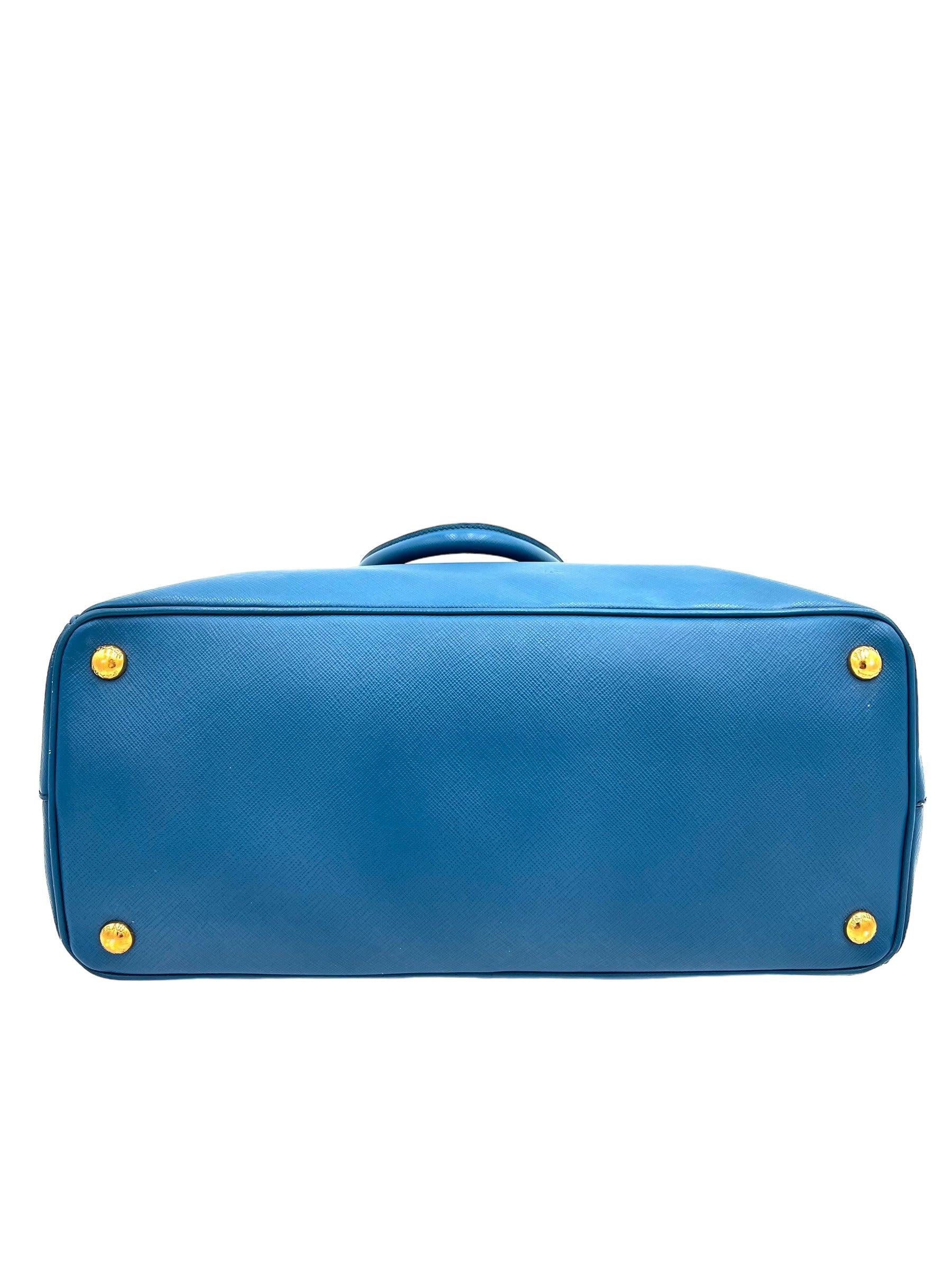 PRADA SAFFIANO LEATHER HANDBAG BLUE IN LEATHER