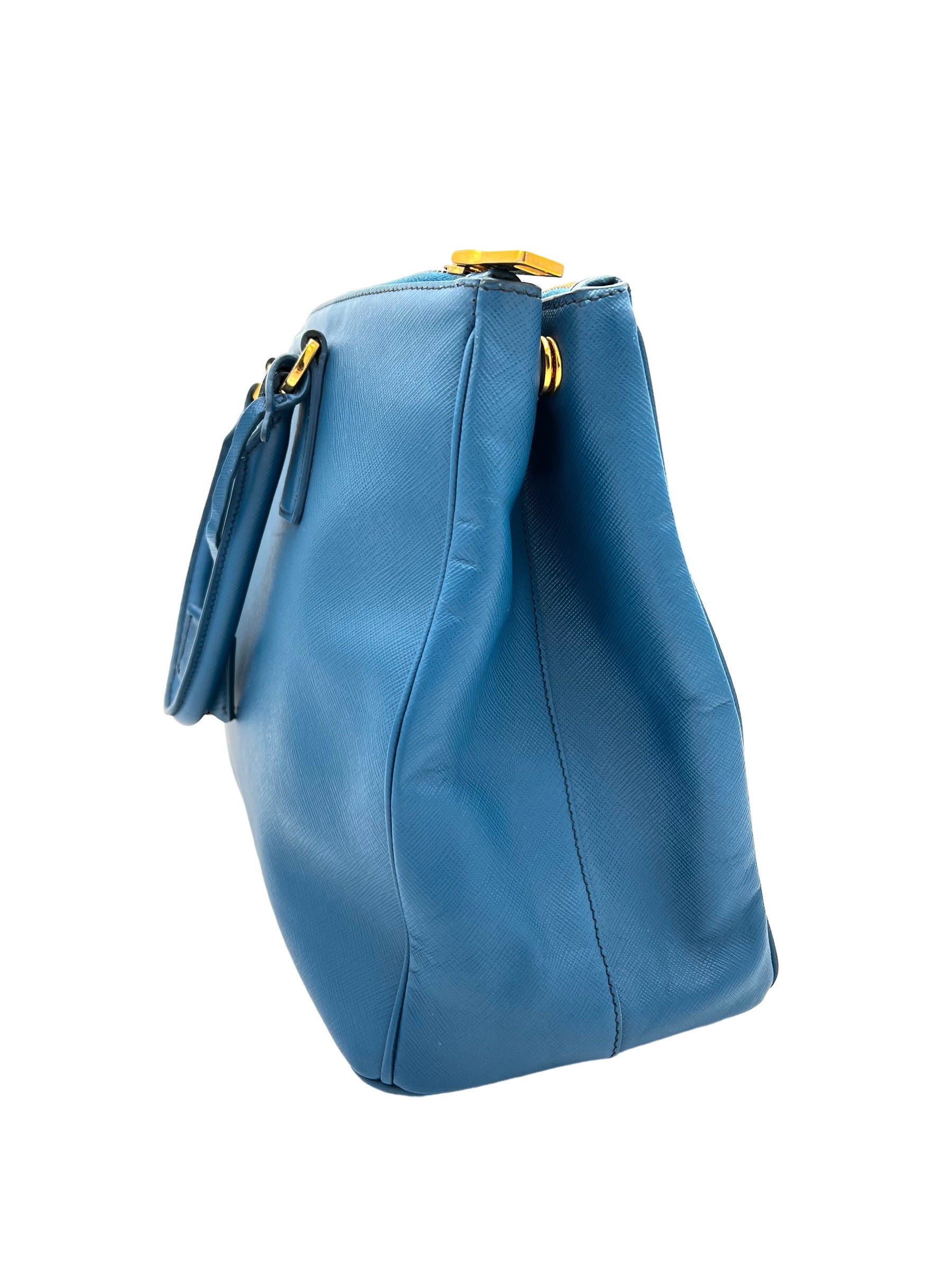 PRADA SAFFIANO LEATHER HANDBAG BLUE IN LEATHER