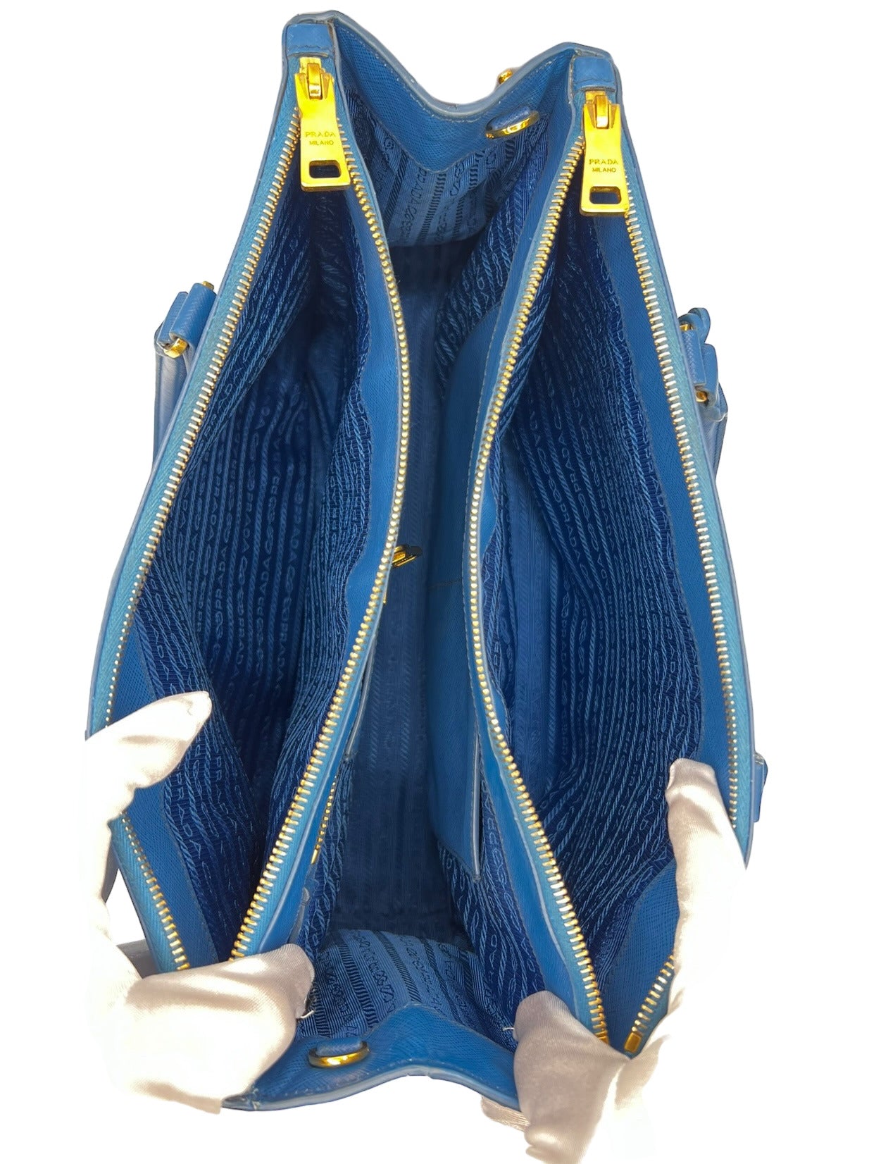 PRADA SAFFIANO LEATHER HANDBAG BLUE IN LEATHER