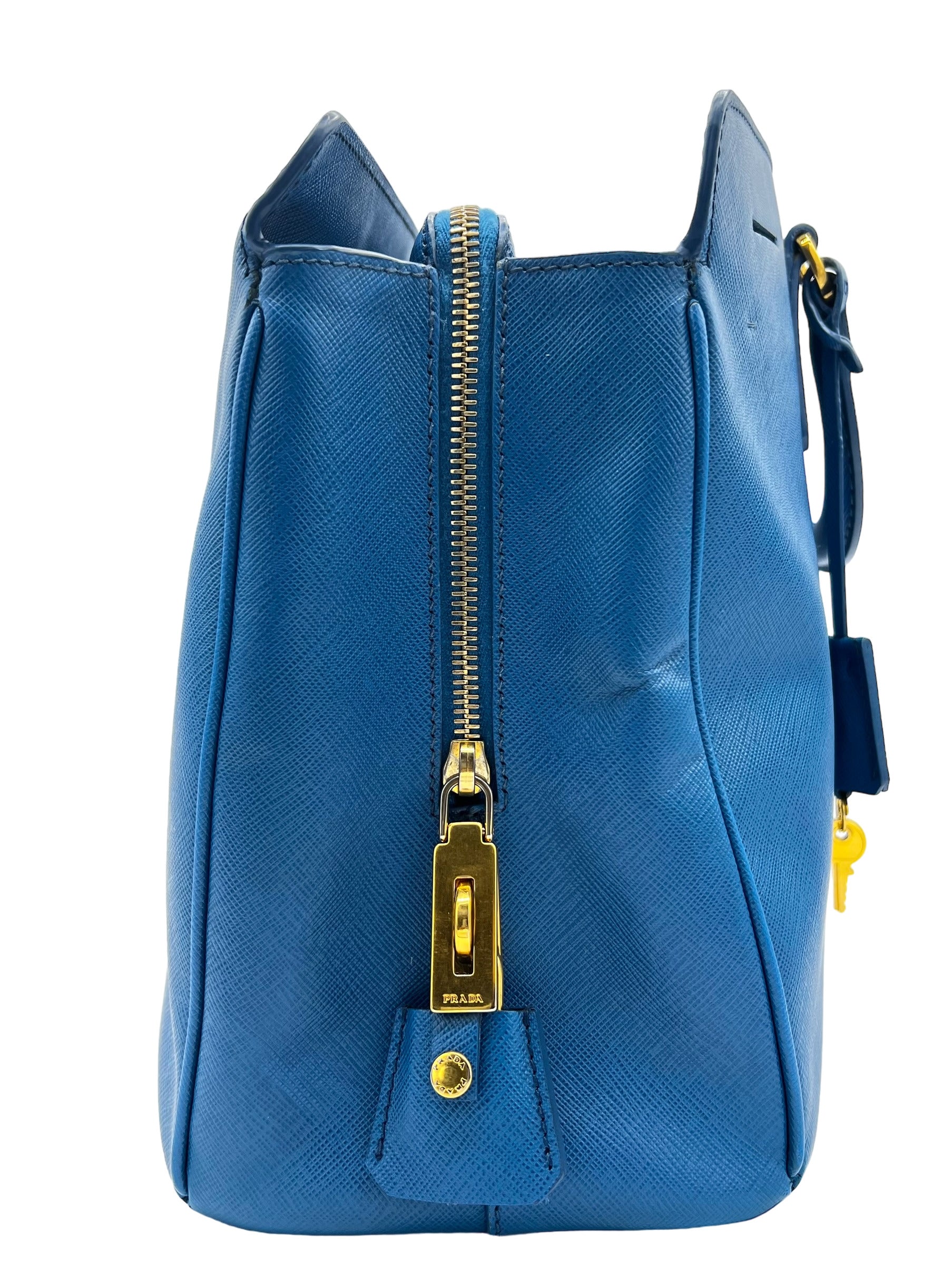 PRADA SAFFIANO LUX BLUE LEATHER BAG