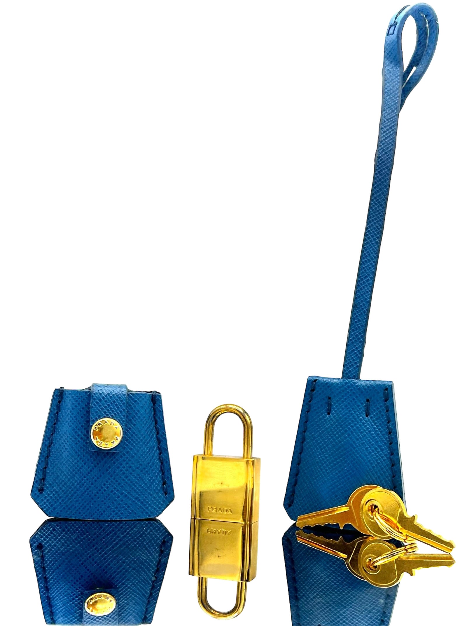 PRADA SAFFIANO LUX BLUE LEATHER BAG