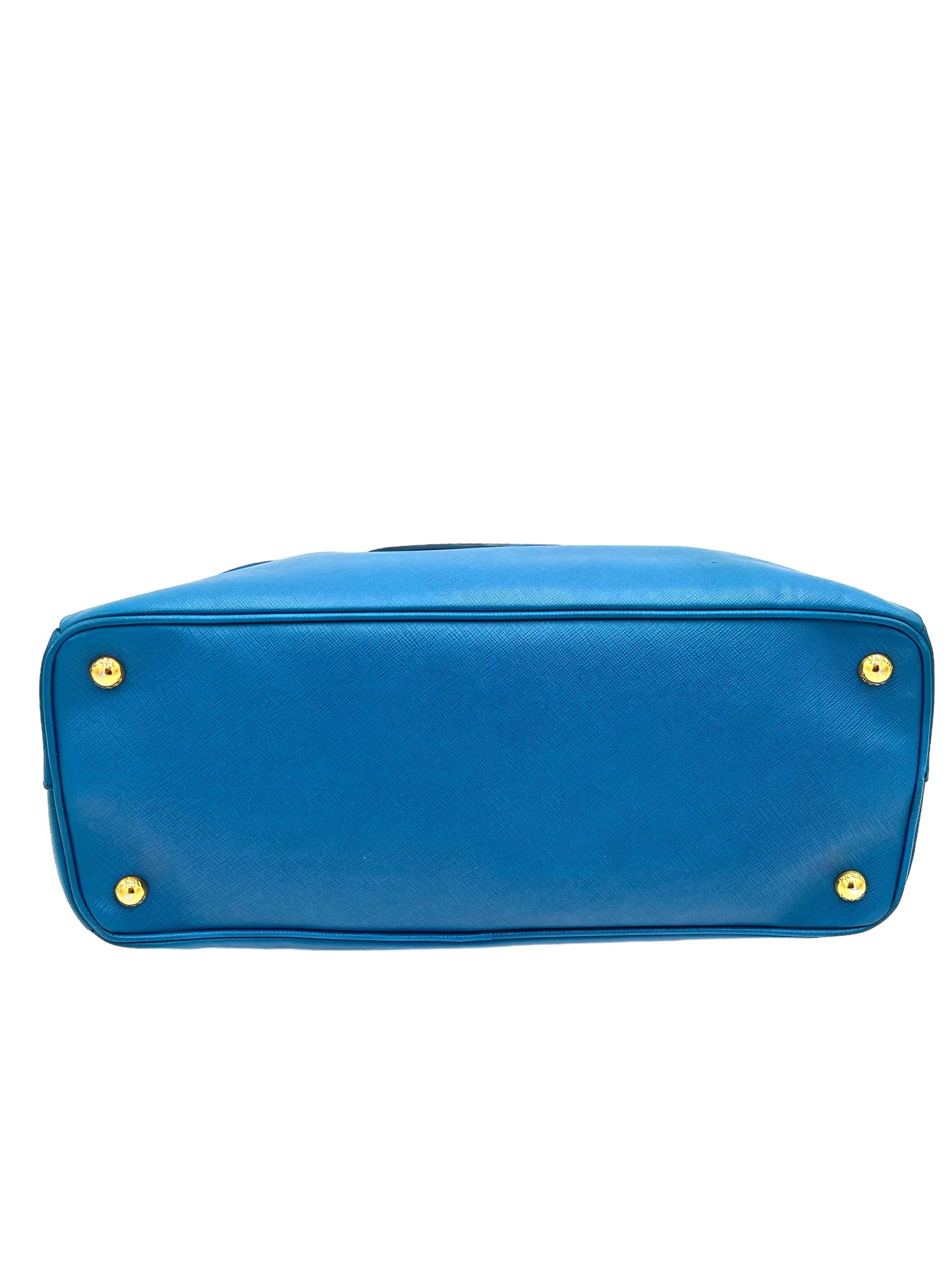 PRADA SAFFIANO LUX BLUE LEATHER BAG