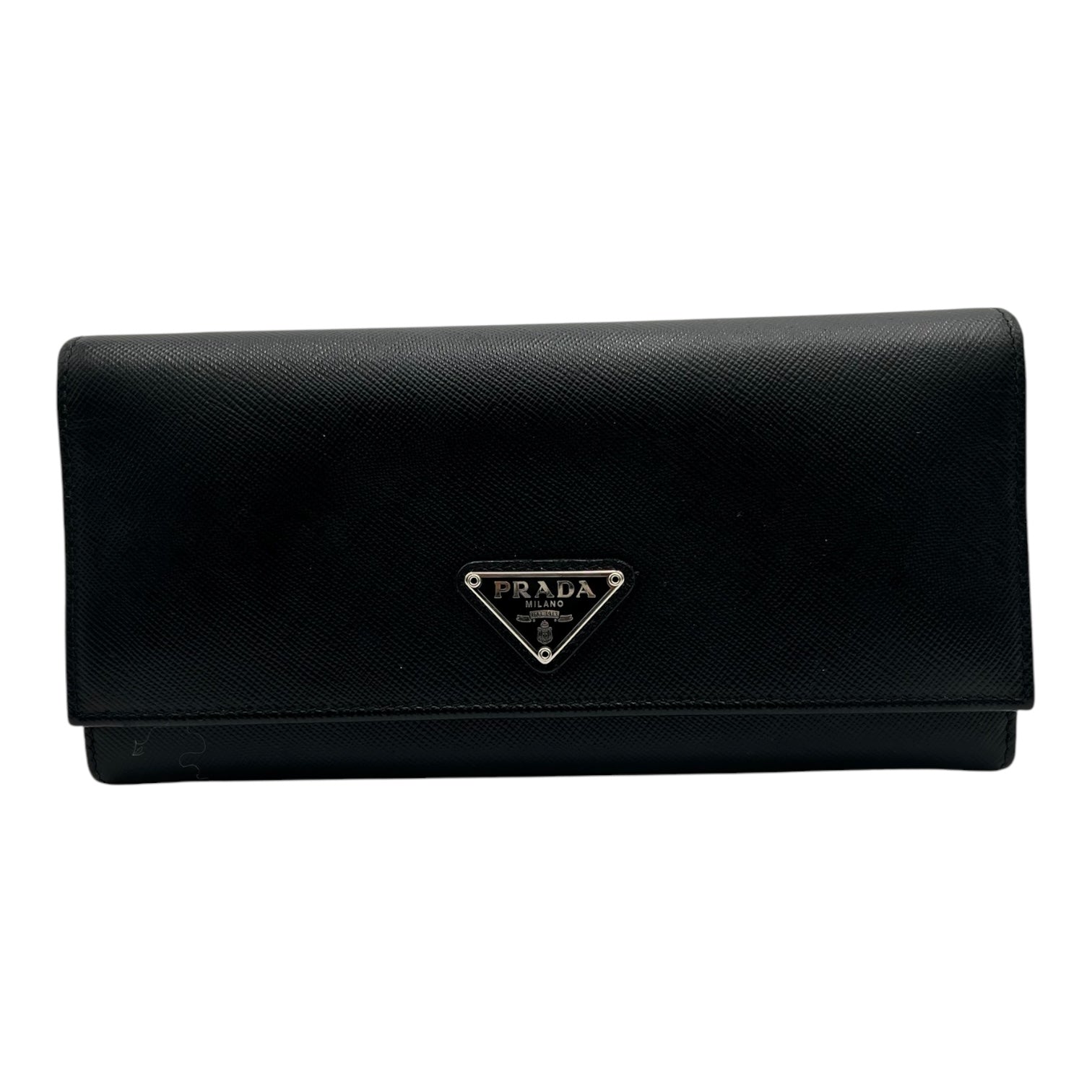 PRADA SAFFIANO LEATHER LONG WALLET BLACK