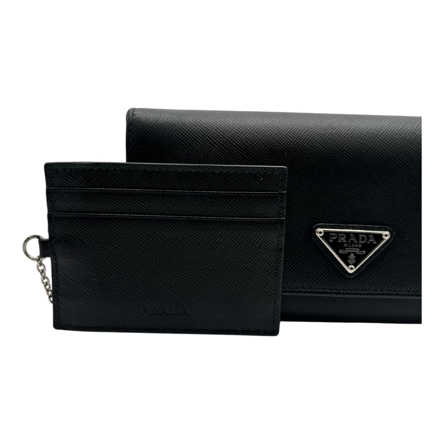PRADA SAFFIANO LEATHER LONG WALLET BLACK