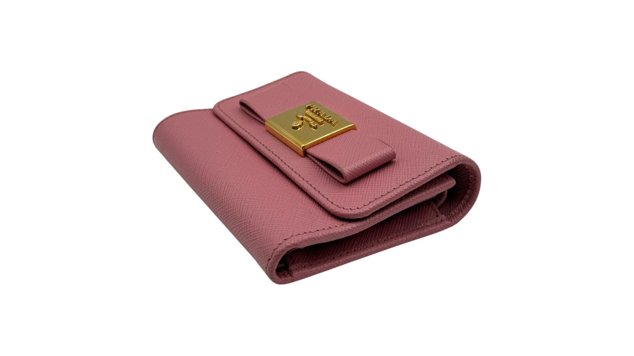 PRADA PINK SAFFINAO SHORT WALLET