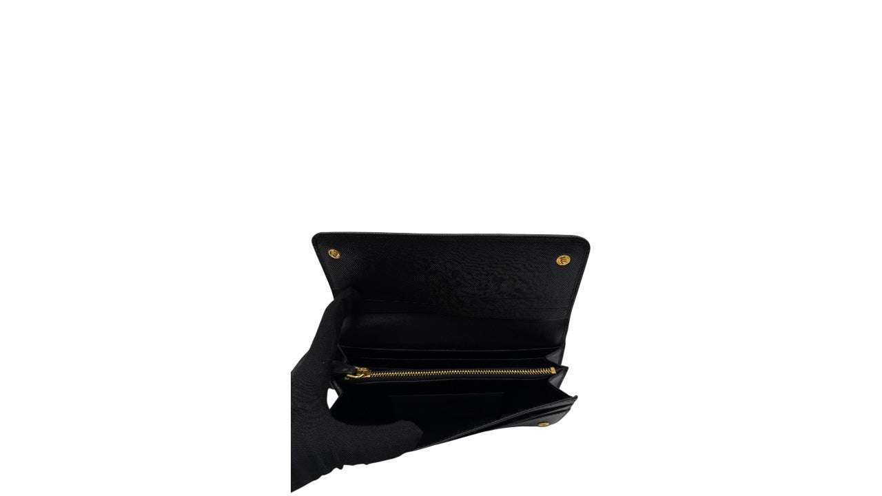 PRADA SAFFIANO LEATHER LONG WALLET BLACK